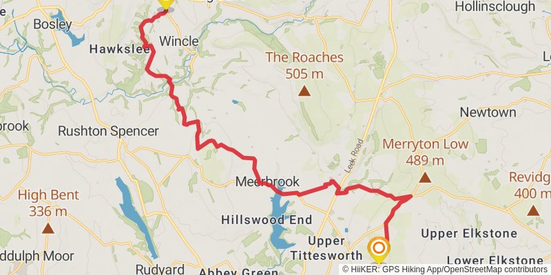 Peak District Boundary Walk stage 14 Map