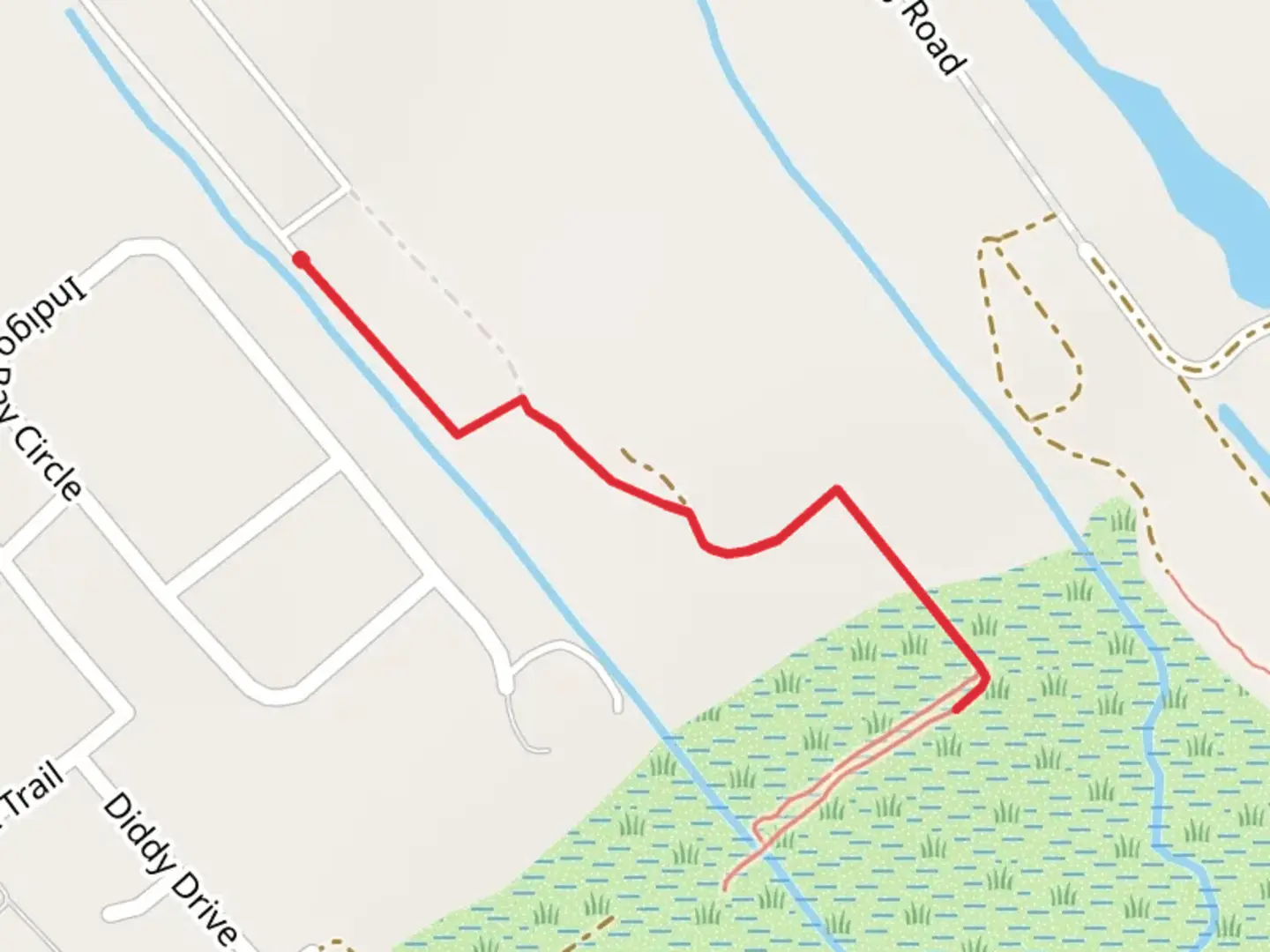 An image depicting the trail Indigo Bay Circle and its surrounding area.