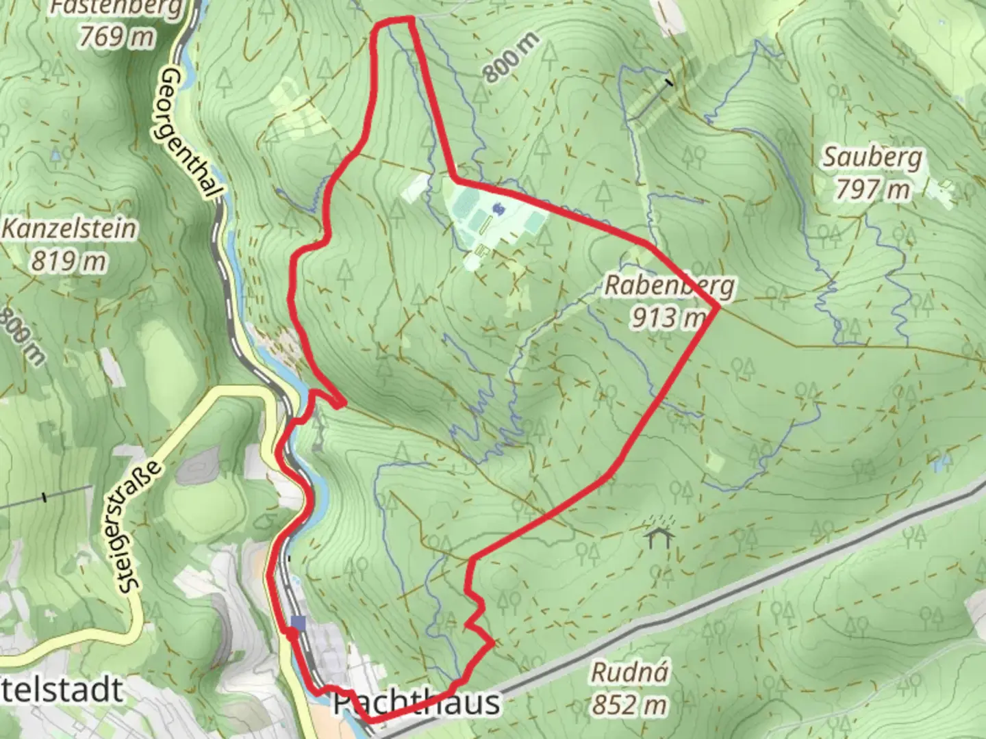 An image depicting the trail Ringweg Rabenberg and its surrounding area.