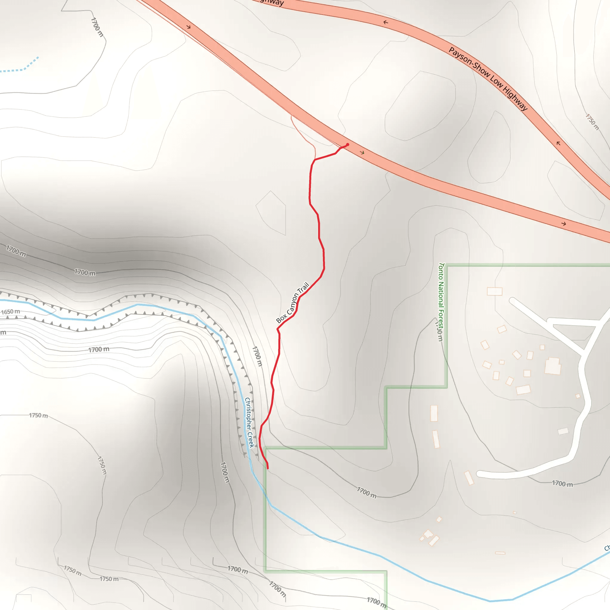 Box Canyon Trail mobile static map