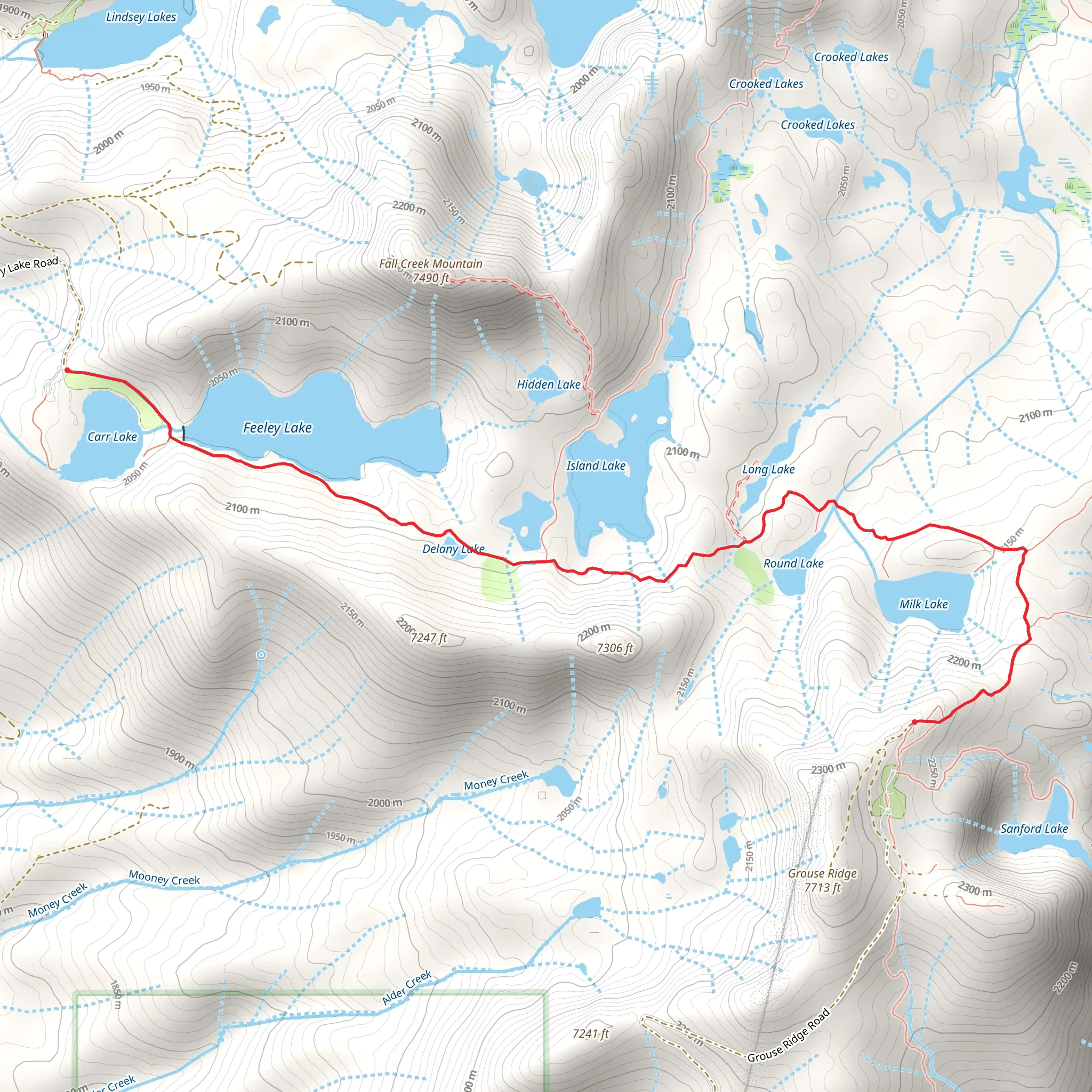 Round Lake via Grouse Ridge Trail mobile static map