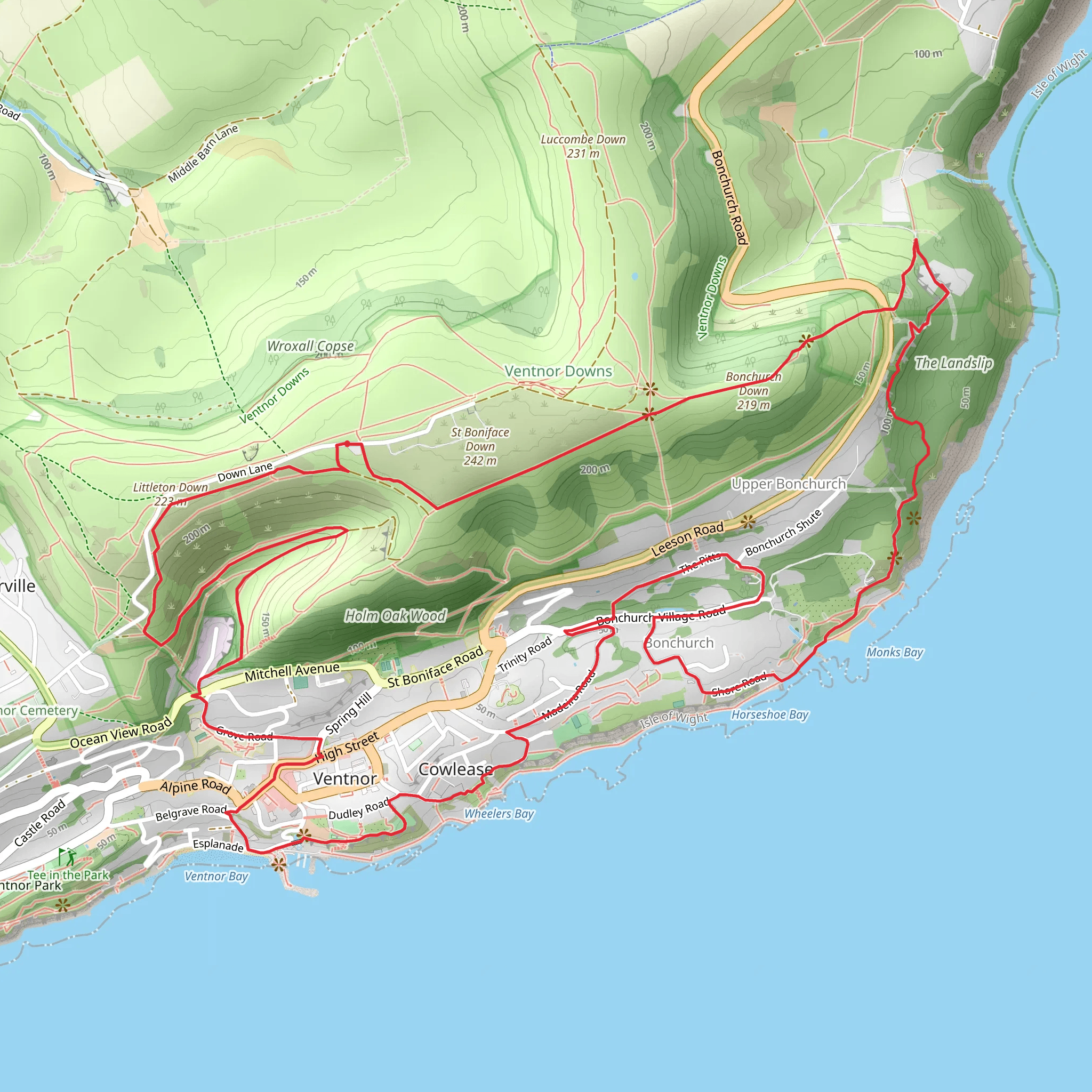 Littleton Down and Nansen Hill Loop mobile static map