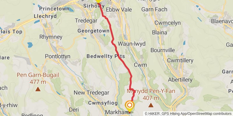 Sirhowy Valley Walk stage 3 Map