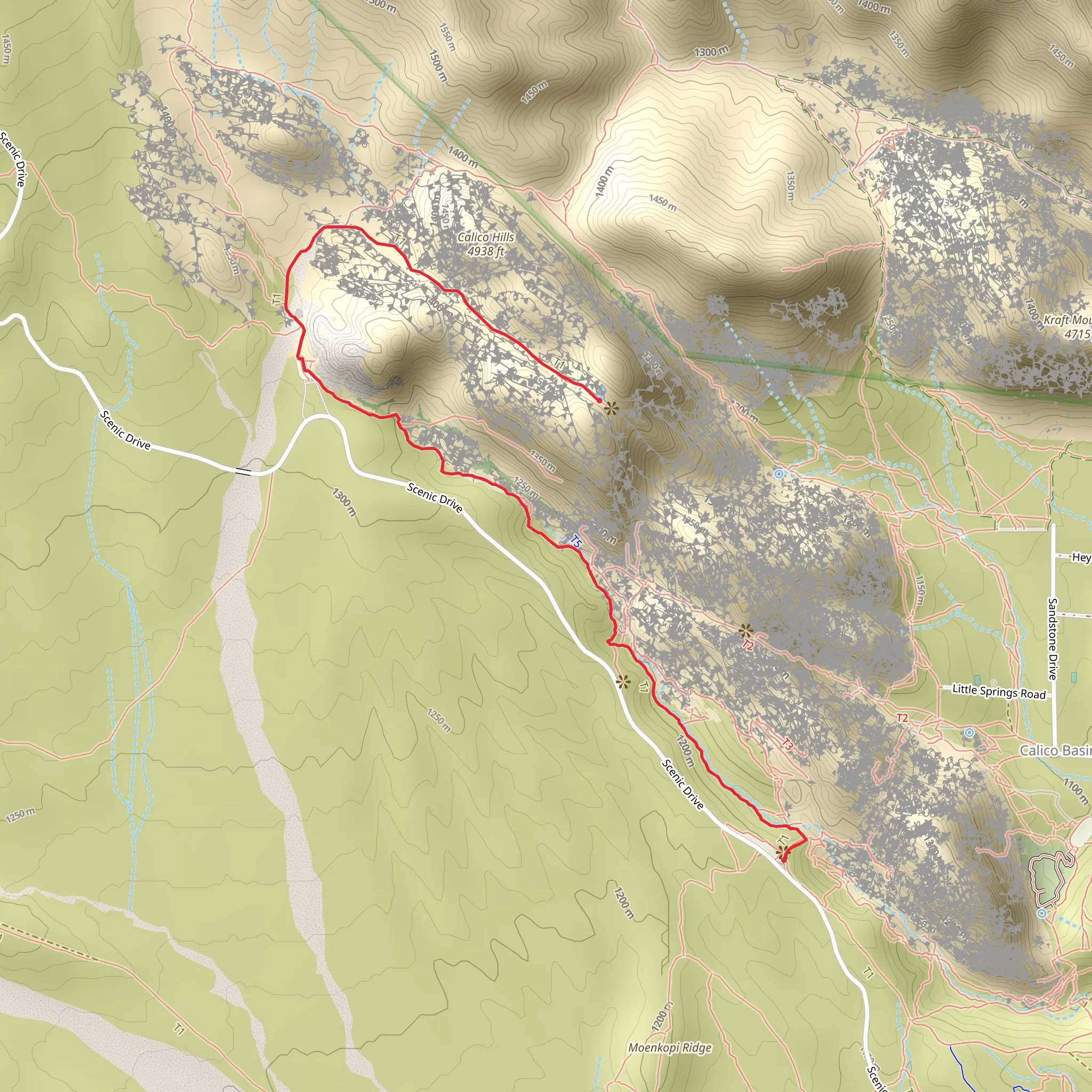 Calico Hills Trail mobile static map
