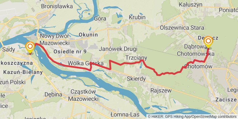 Warsaw Touristic Loop stage 6 Map