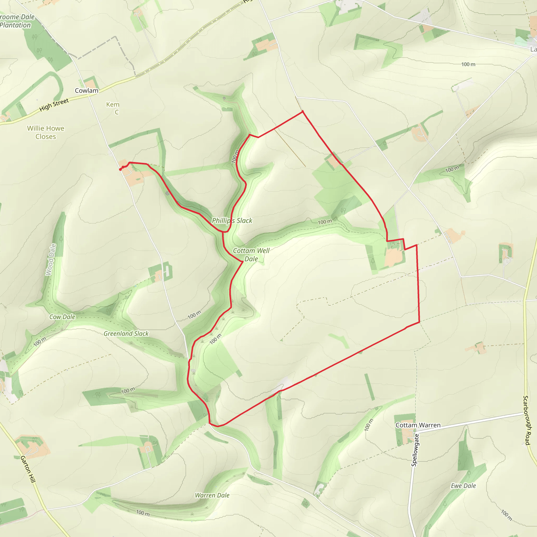 Cowlam and Cottam Circular mobile static map