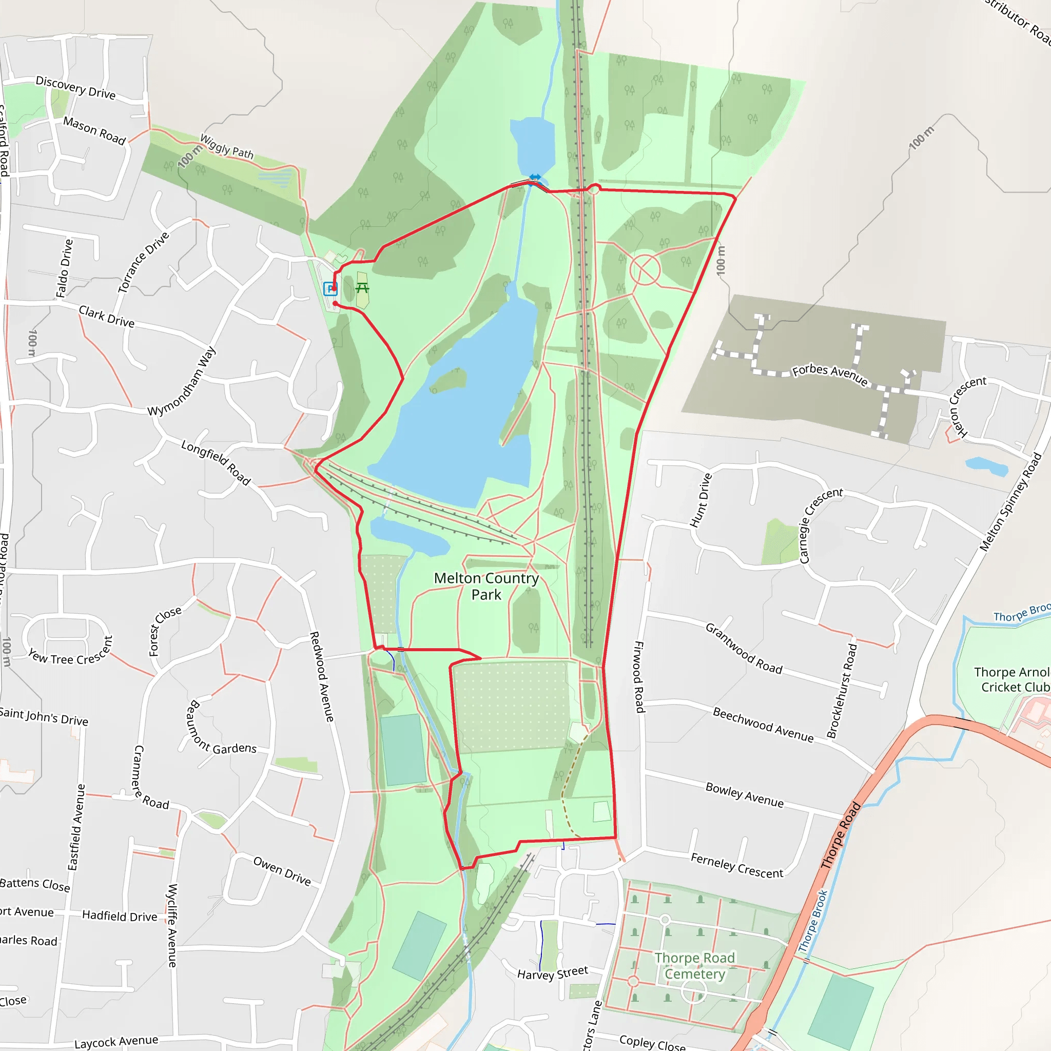 Melton Country Park Loop mobile static map