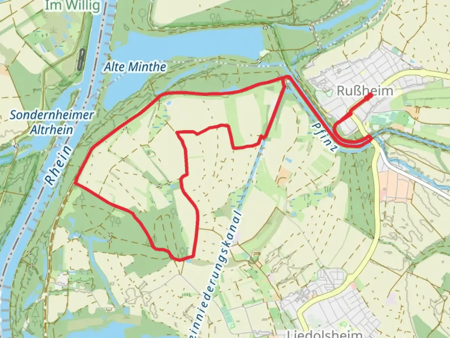 An image depicting the trail Torfwiesen and Weichau Loop and its surrounding area.