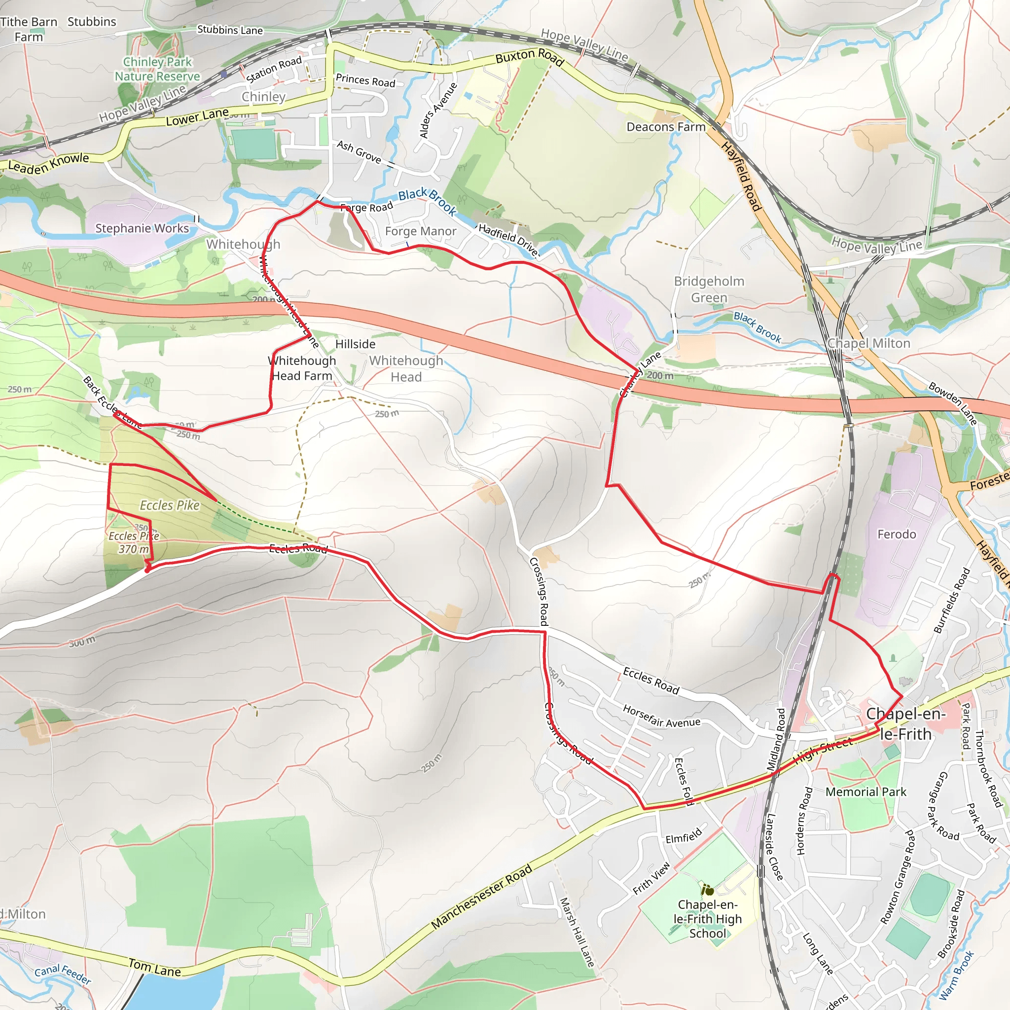 Eccles House Walk - Chapel-en-le-Frith - Walking Route mobile static map