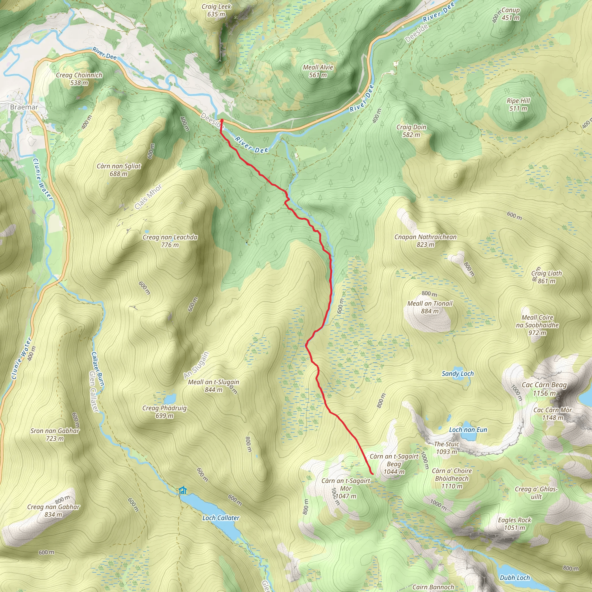 Queen Victoria's Ballochbuie Walk via Keiloch mobile static map