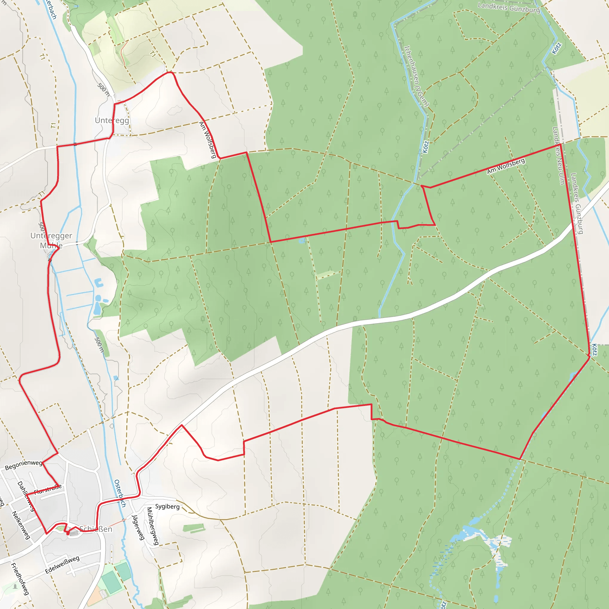 Unteregger Muehle Loop mobile static map