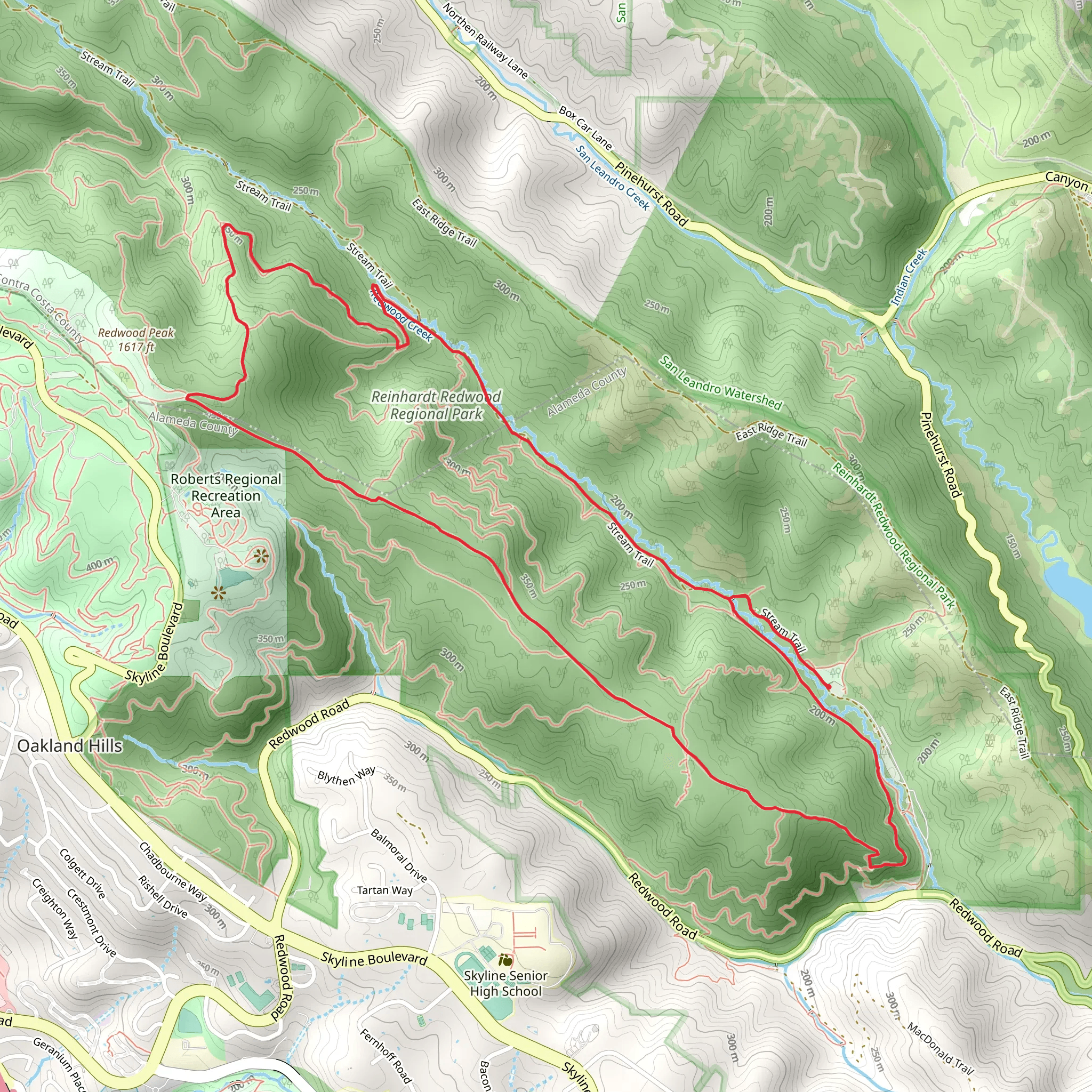 Bridle, French and West Ridge Loop Trail mobile static map