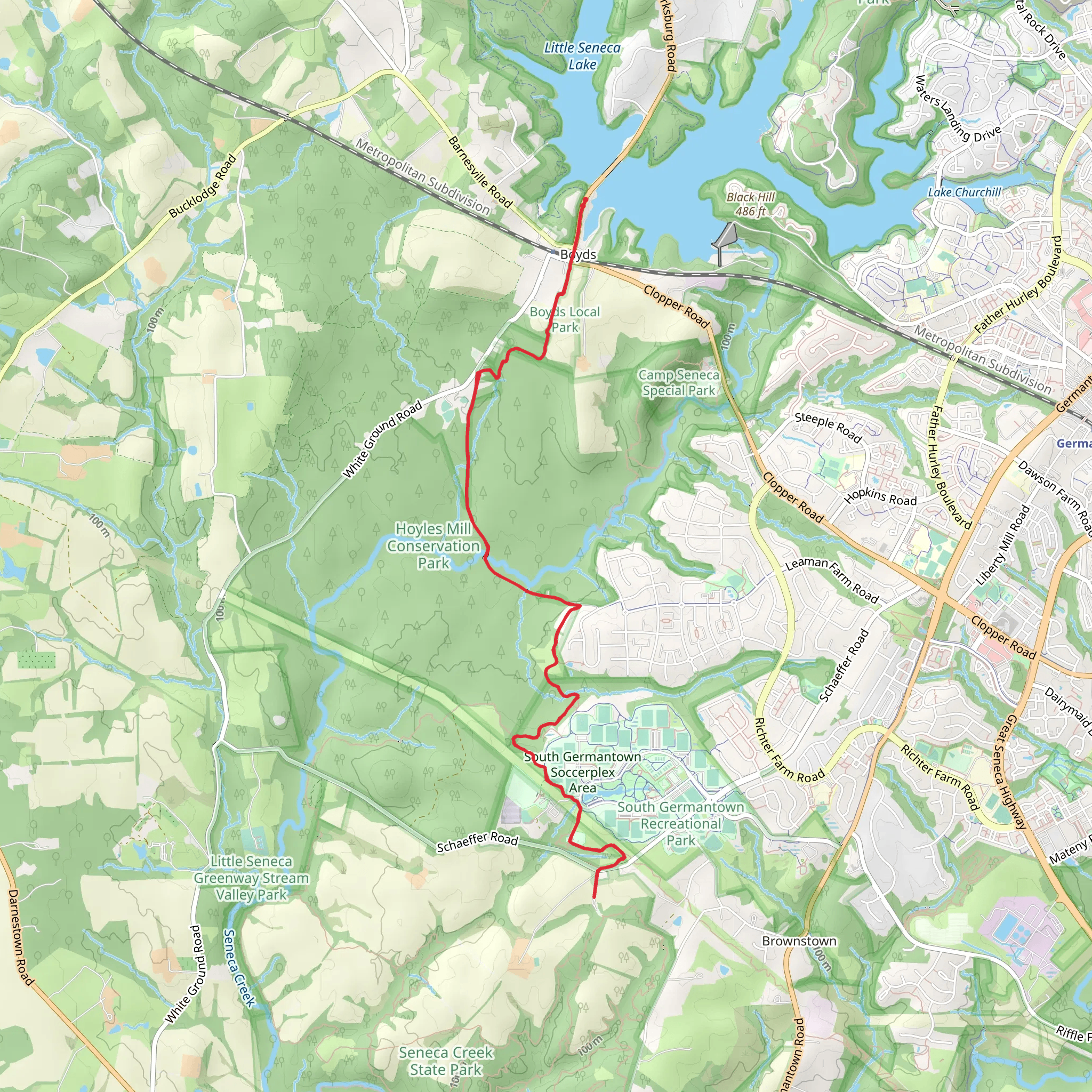 Hoyles Mill Trail - Little Seneca Lake mobile static map