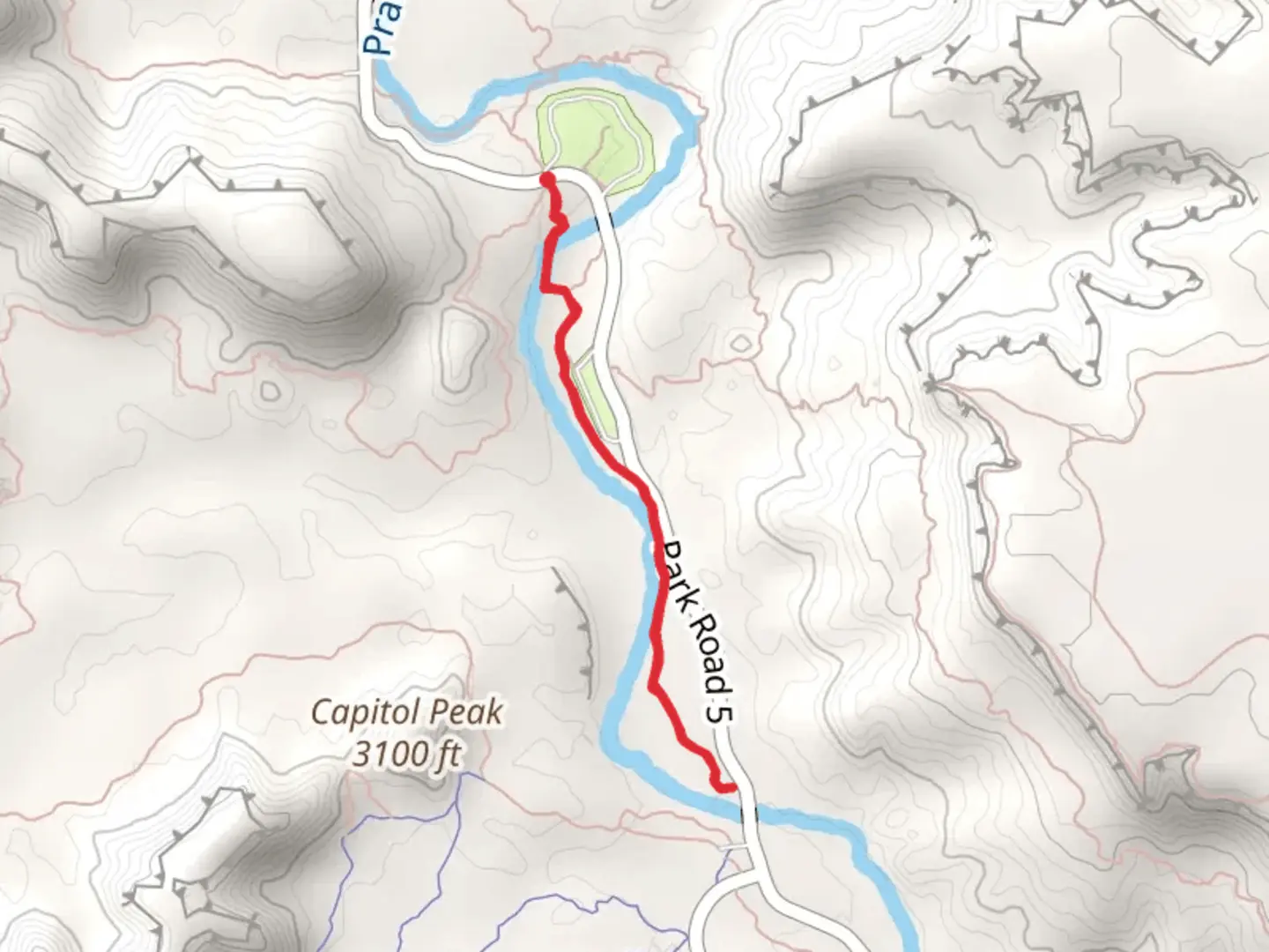 An image depicting the trail Paseo del Rio Trail and its surrounding area.