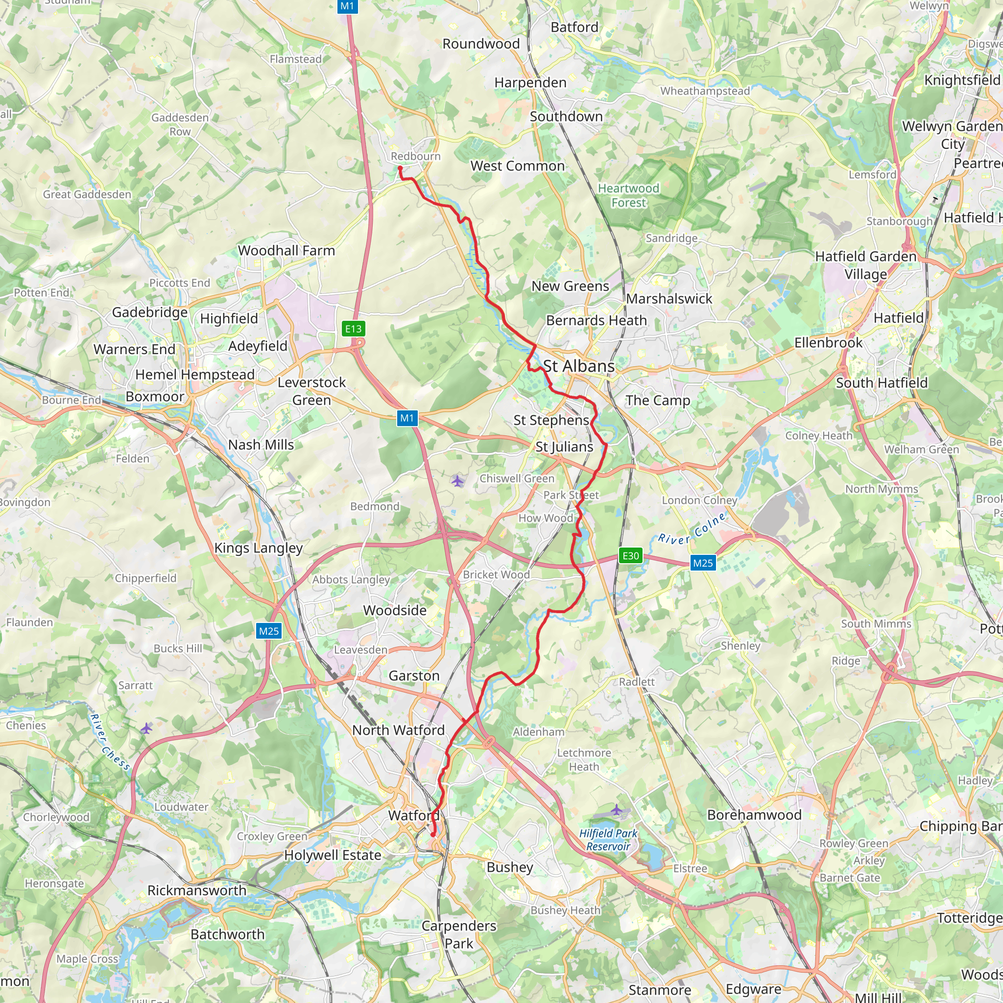 Ver-Colne Valley Walk mobile static map