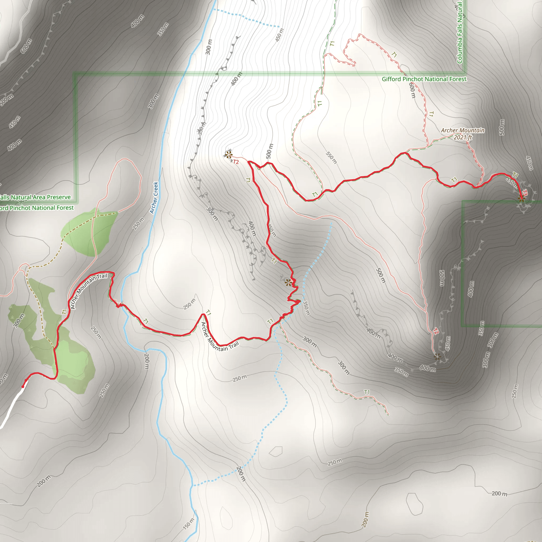 Archer Mountain Lookout mobile static map