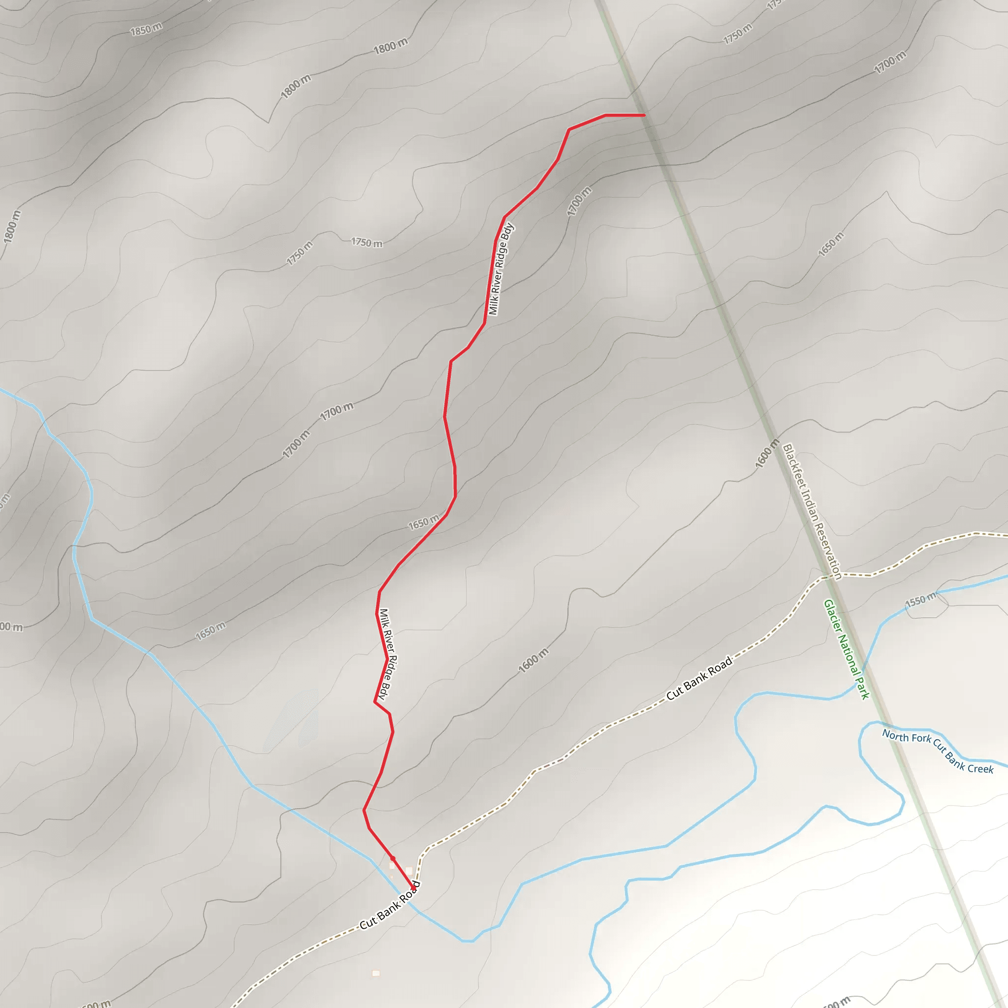 Milk River Ridge Boundary Trail mobile static map