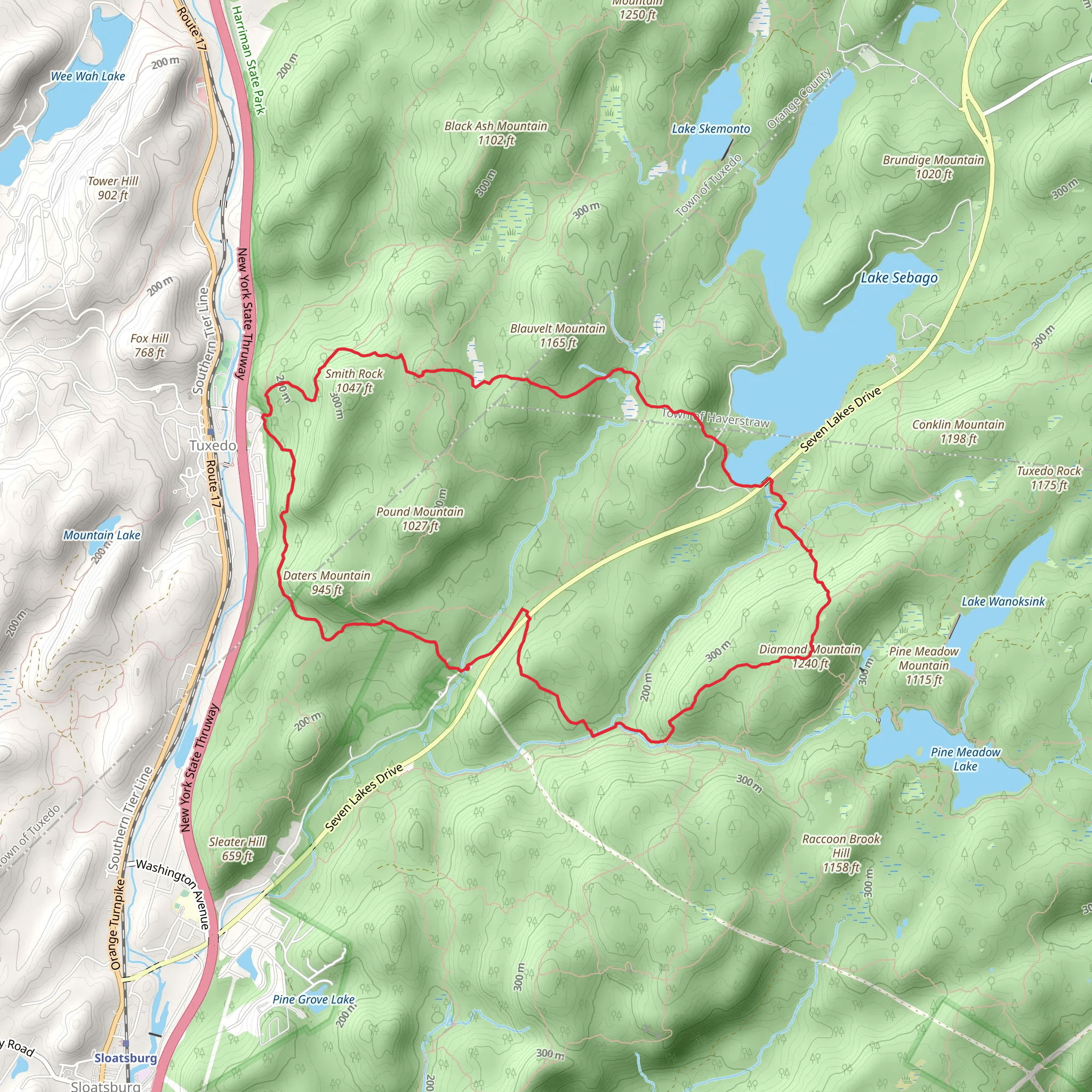 Kakiat Trail and Lake Sebago Loop Trail mobile static map