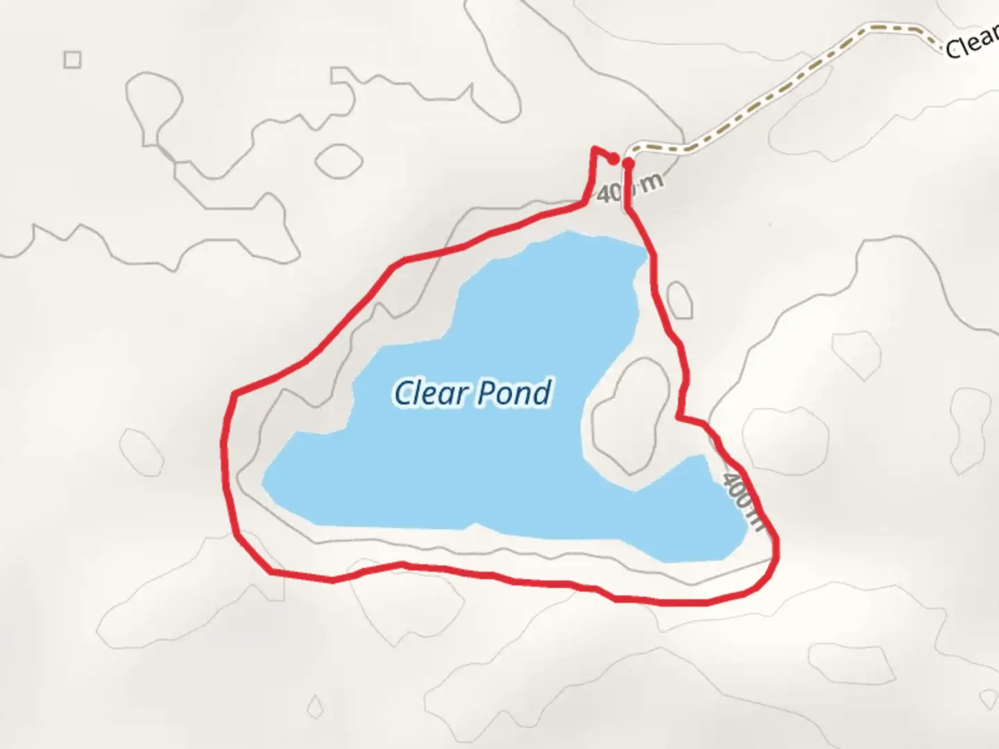 An image depicting the trail Clear Pond Loop and its surrounding area.