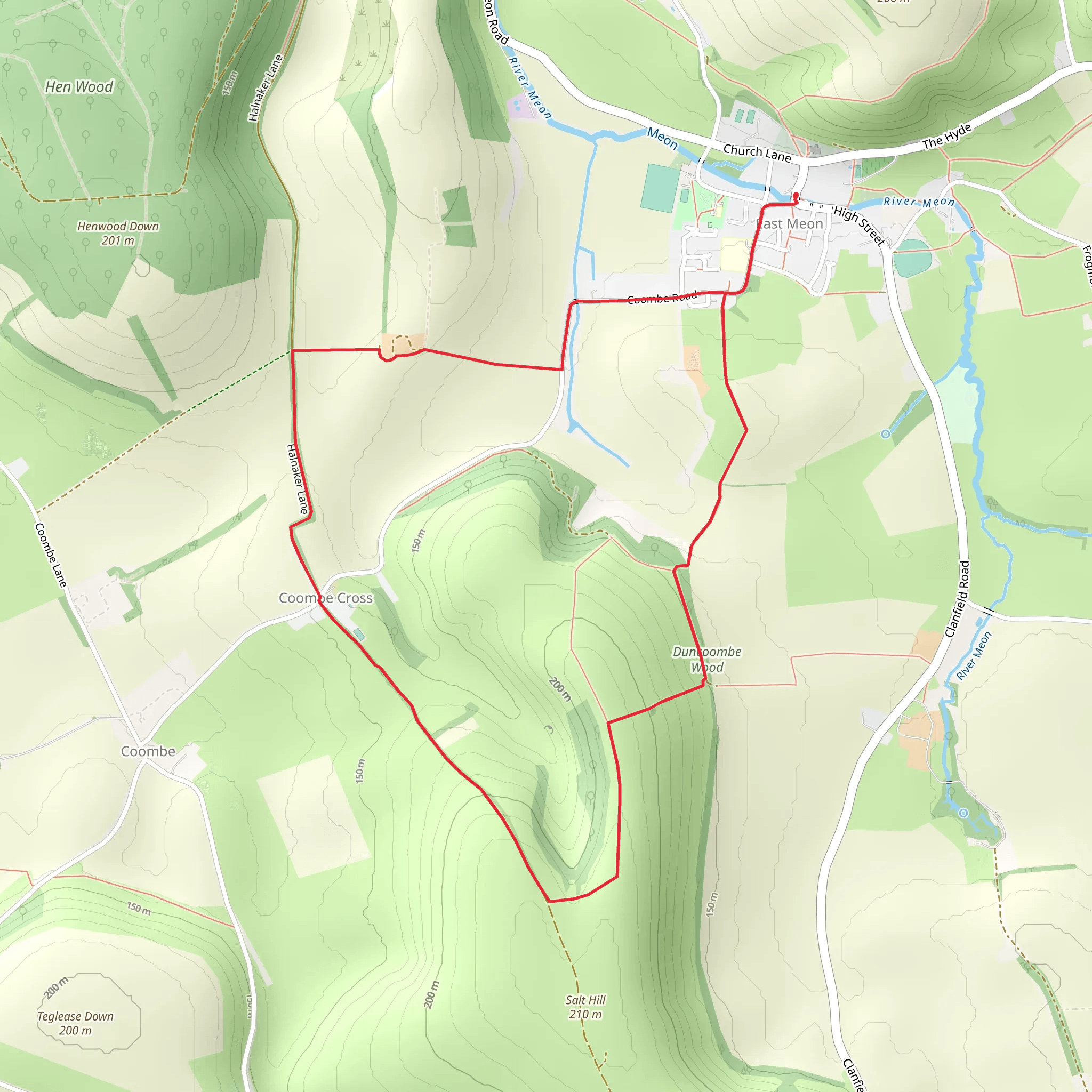 Coombe Cross Loop mobile static map