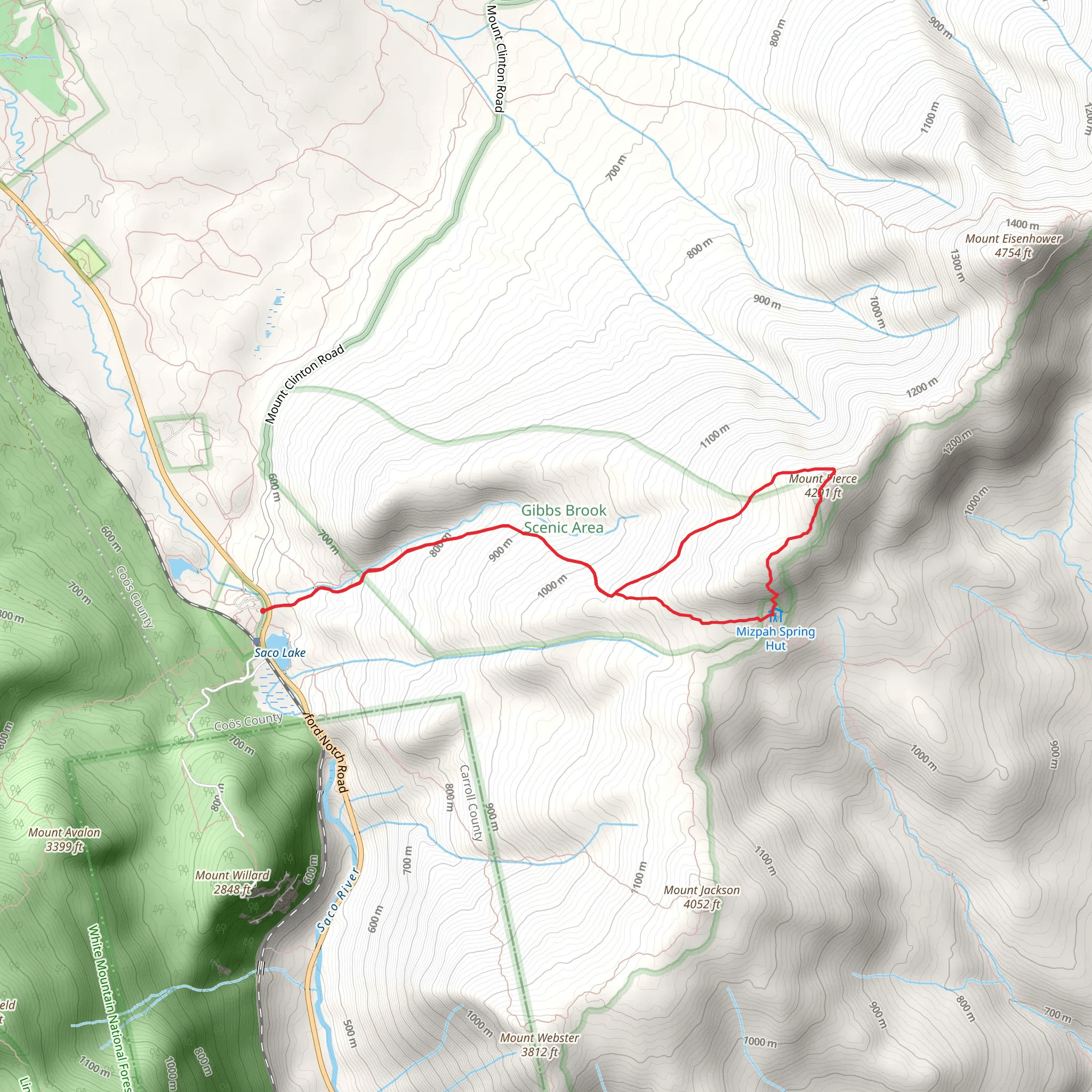 Mount Pierce Loop via Crawford Path mobile static map