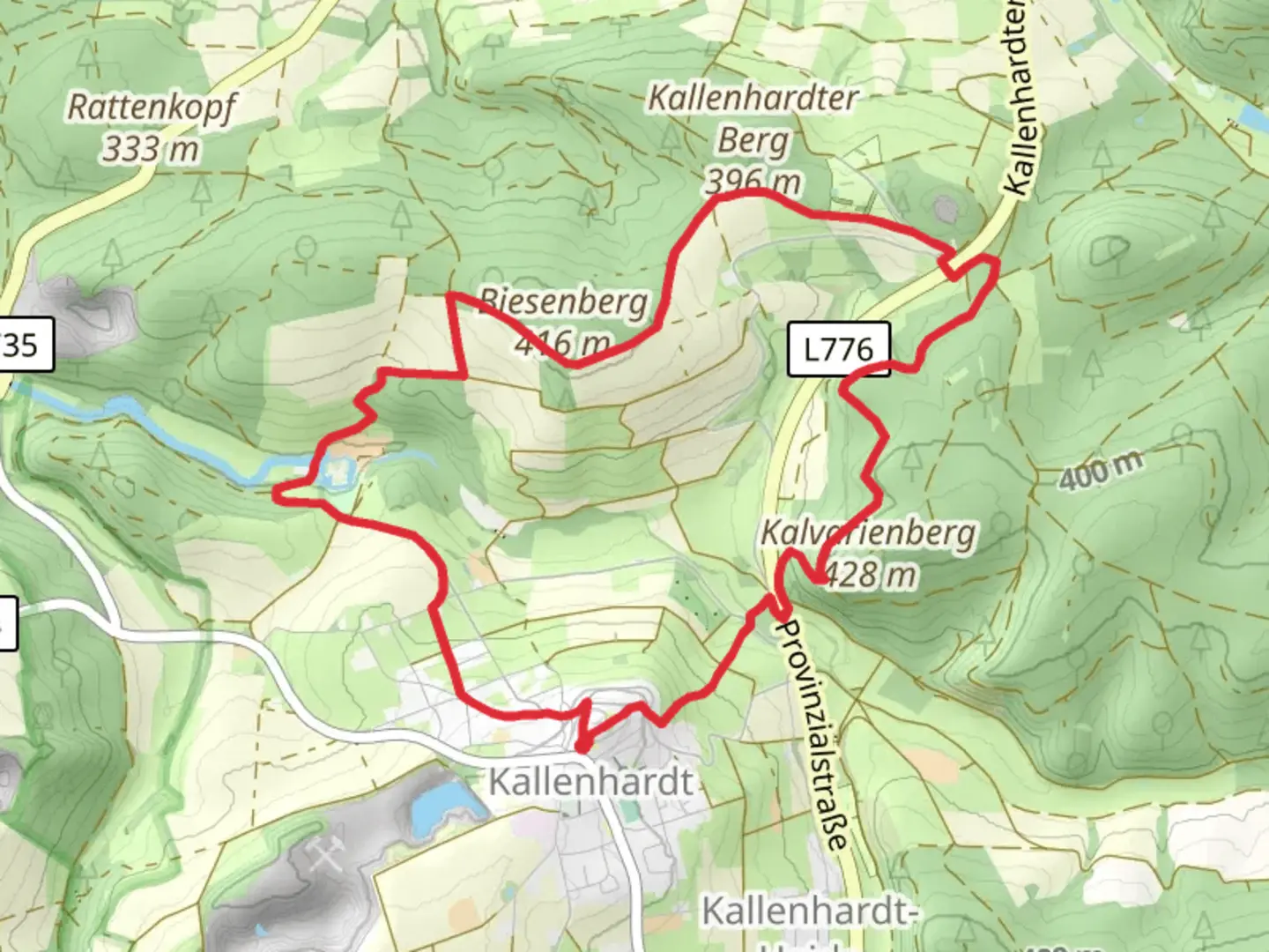 An image depicting the trail Waldroute - Schloss Route and its surrounding area.