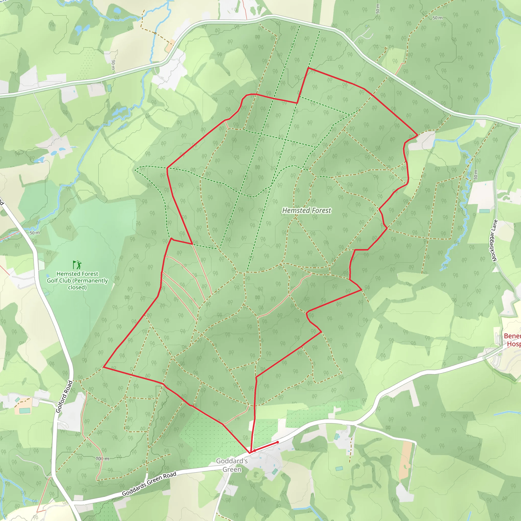 Hemsted Forest Loop mobile static map