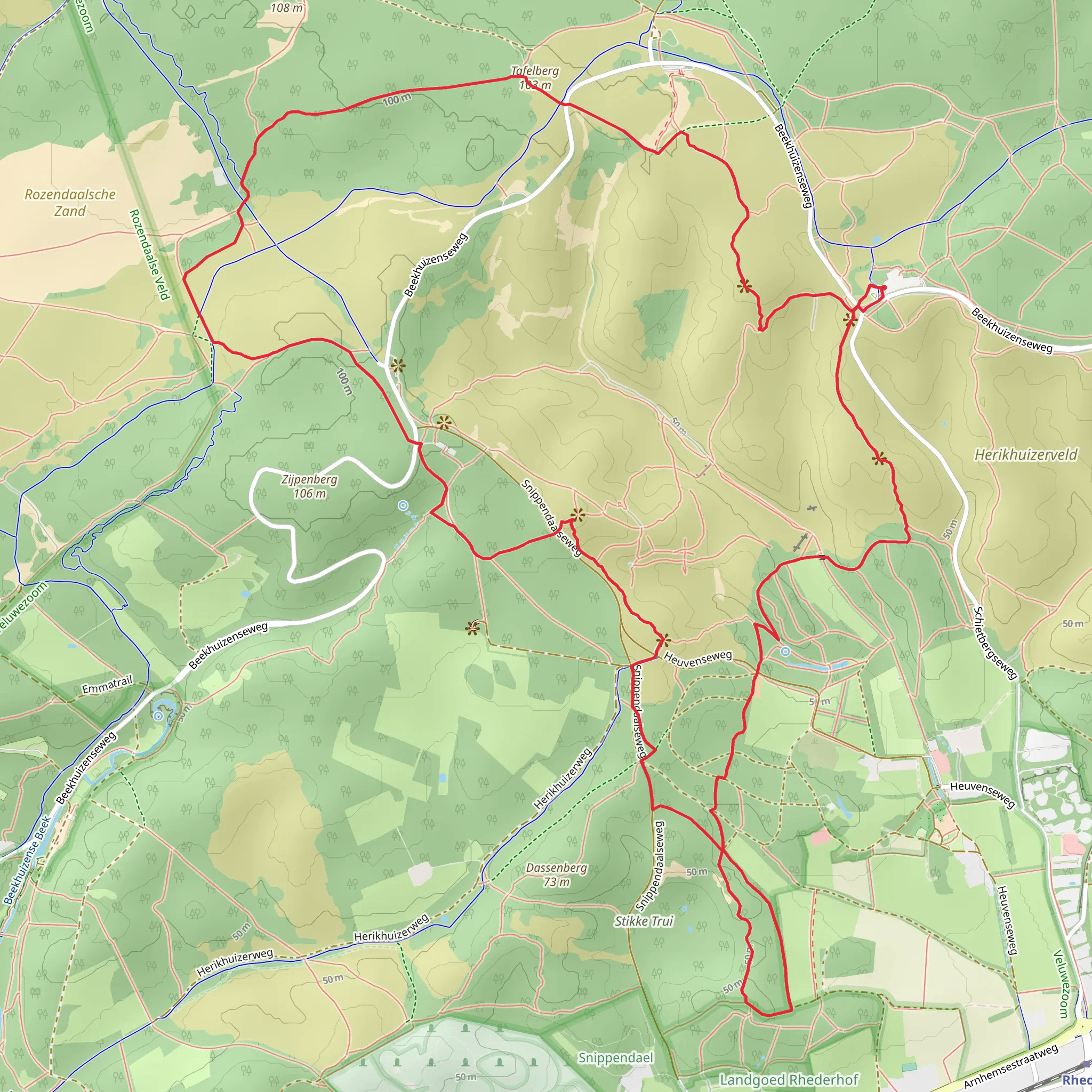 Tafelberg, Kraaijenberg and Harikhuizerveld Loop mobile static map