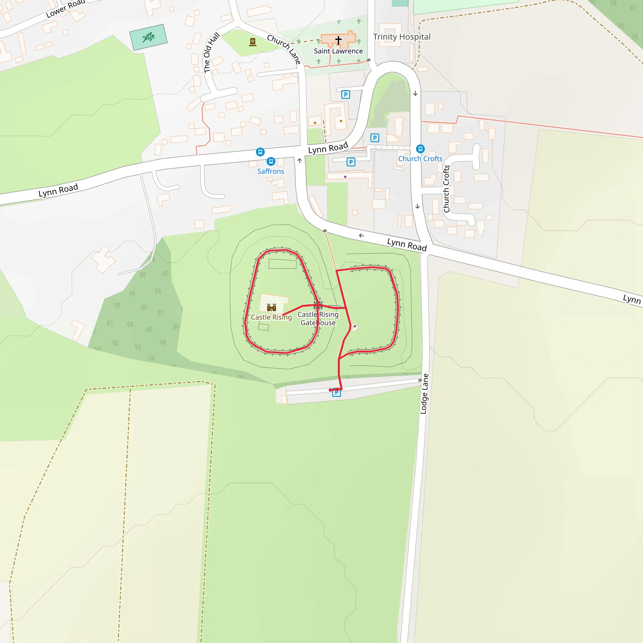 Castle Rising Loop mobile static map