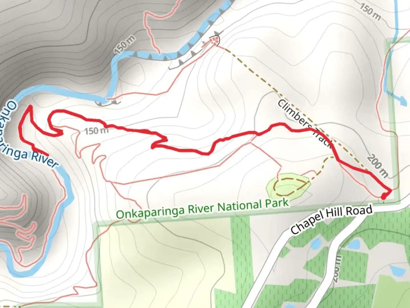 An image depicting the trail River Track - Onkaparinga Gorge and its surrounding area.