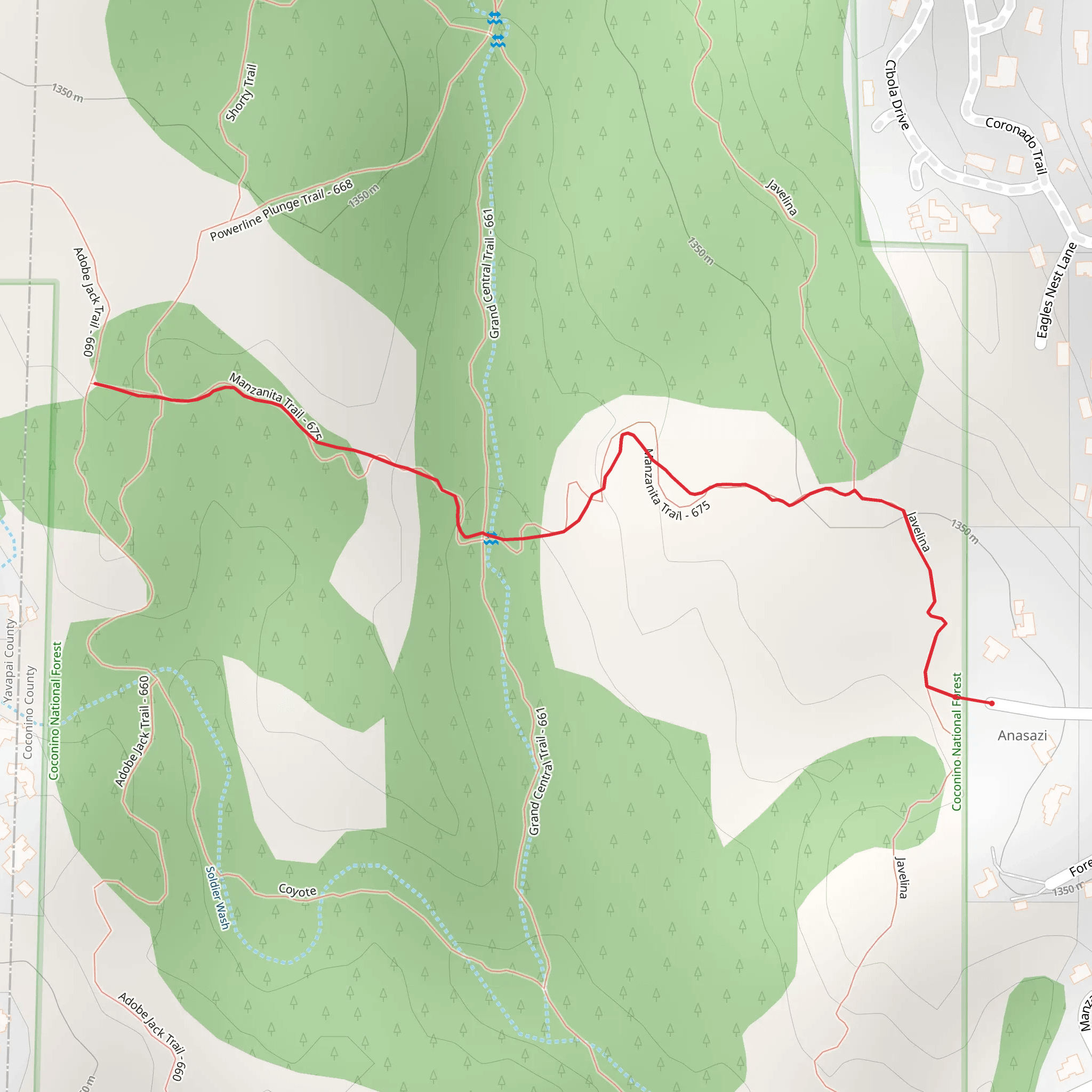 Manzanita Trail mobile static map