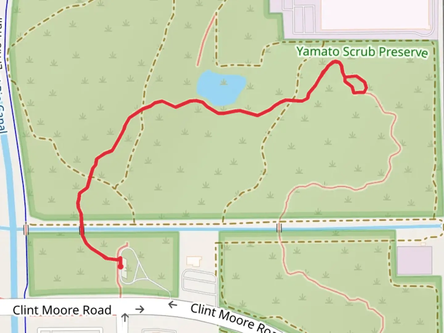 An image depicting the trail Yamato Scrub Natural Area and its surrounding area.