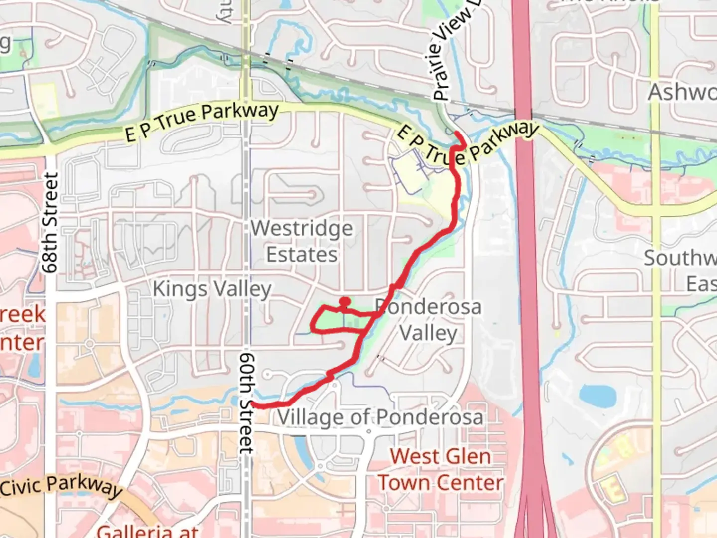 An image depicting the trail Willow Springs Park Walk and its surrounding area.