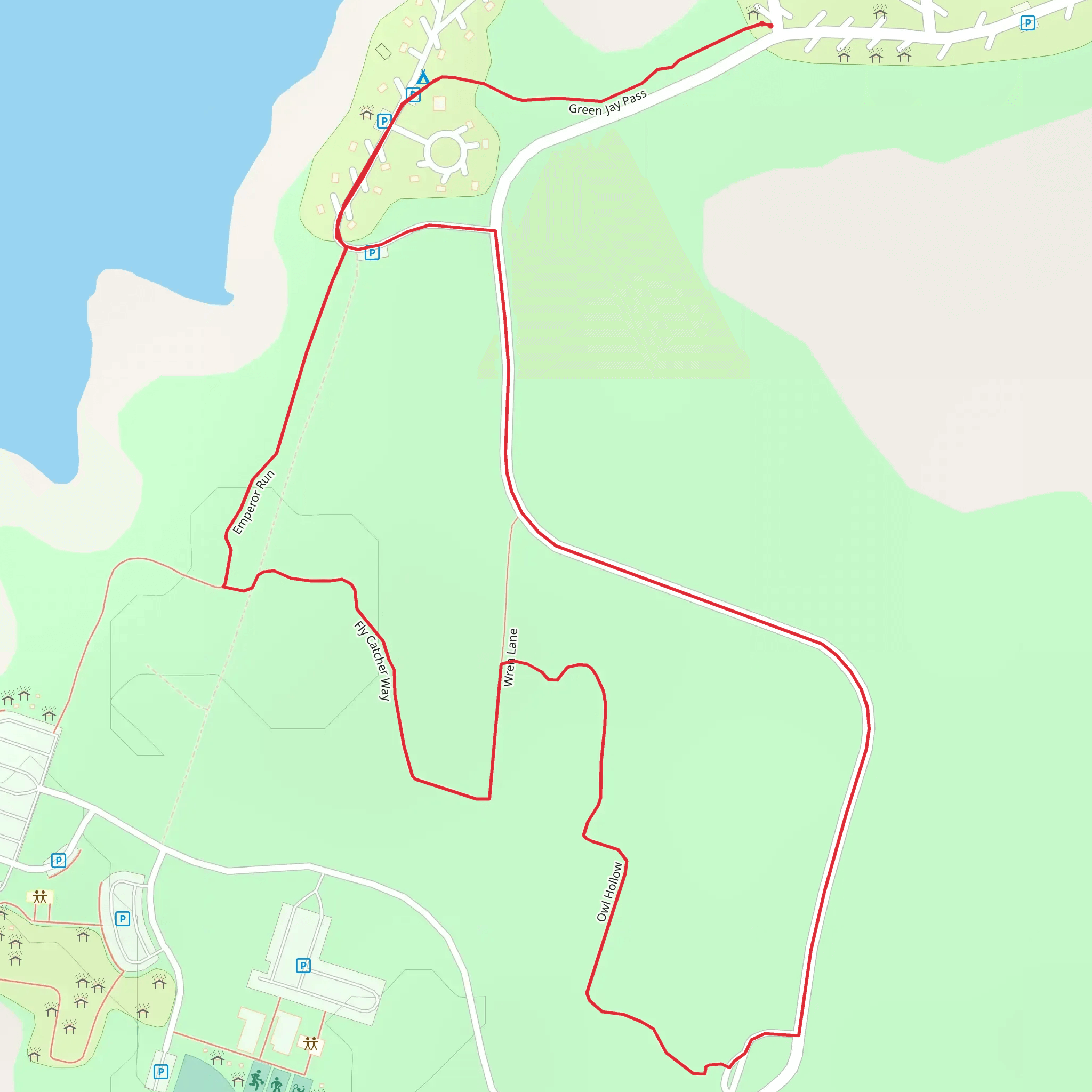 Owl Hollow and Green Jay Pass Loop mobile static map