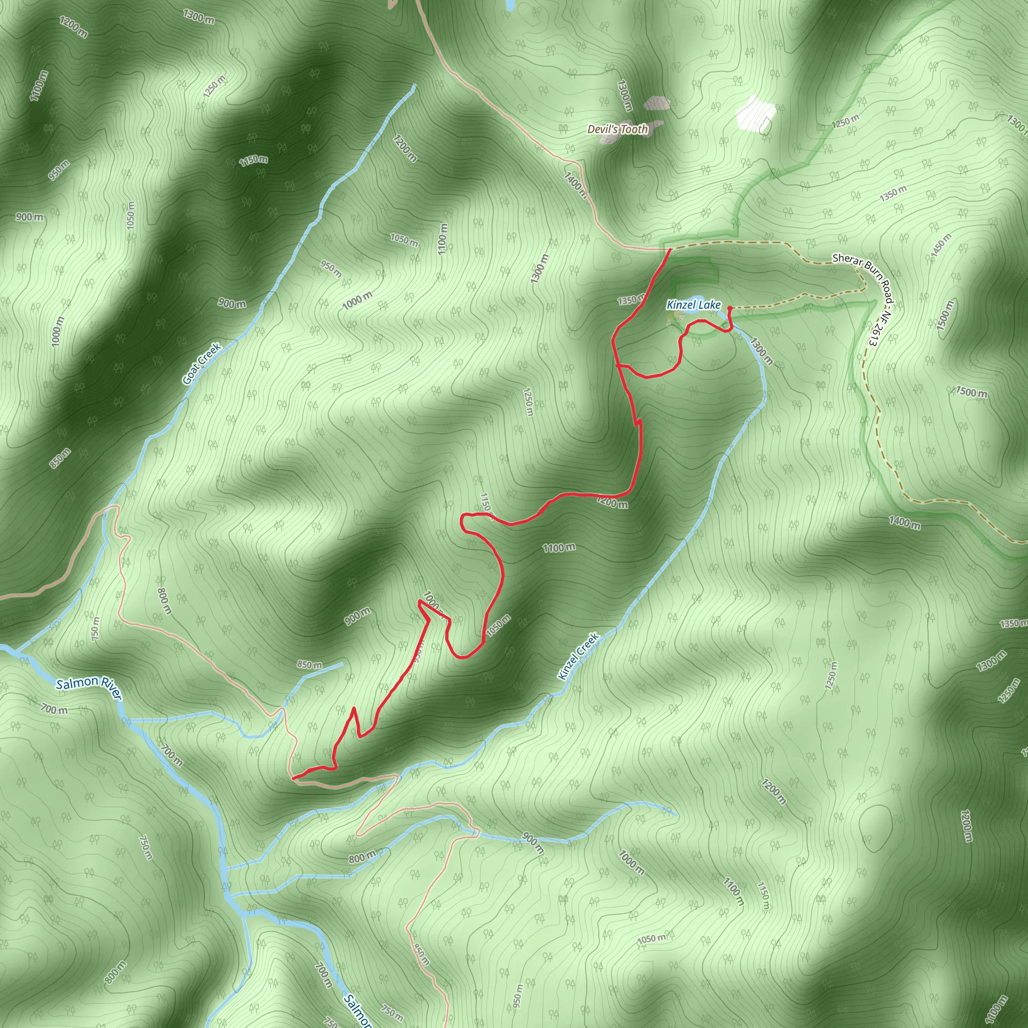 Kinzel Lake Trail mobile static map