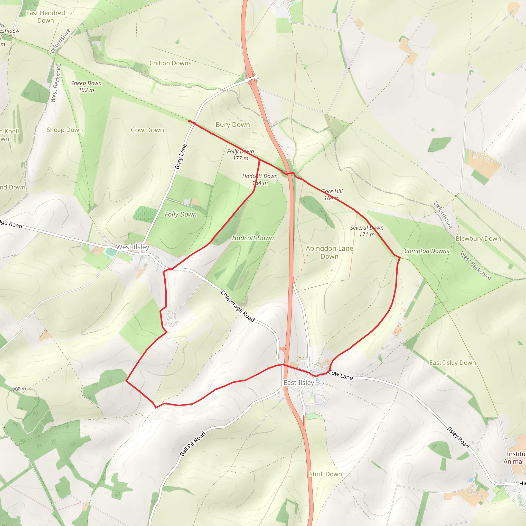 East Ilsley Country Park via The Ridgeway mobile static map