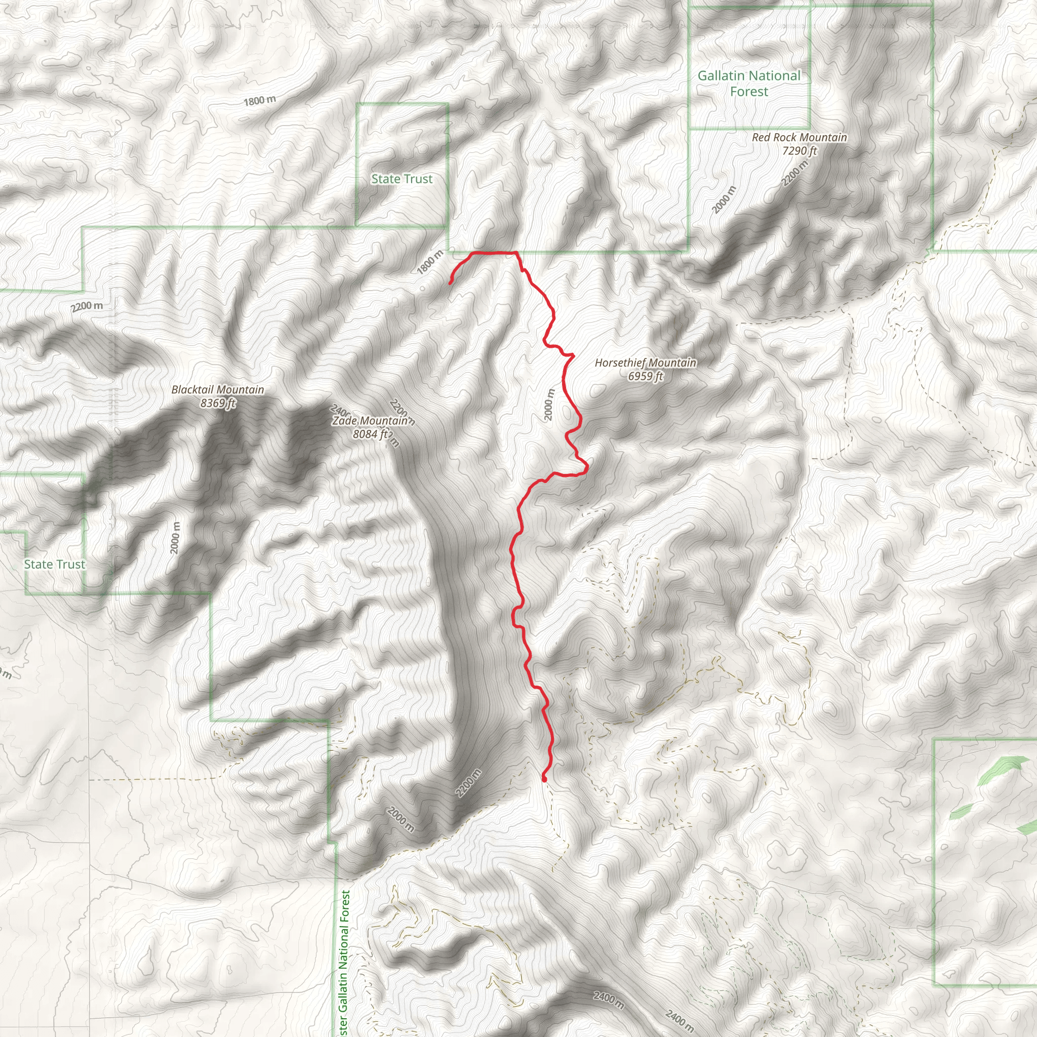 Horsethief Mountain Trail mobile static map
