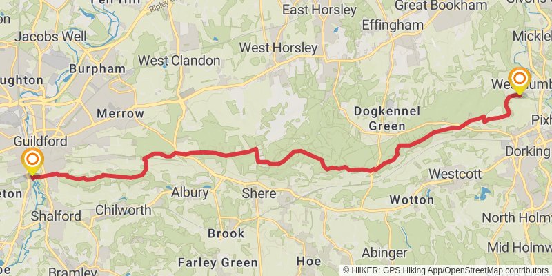 North Downs Way stage 2 Map