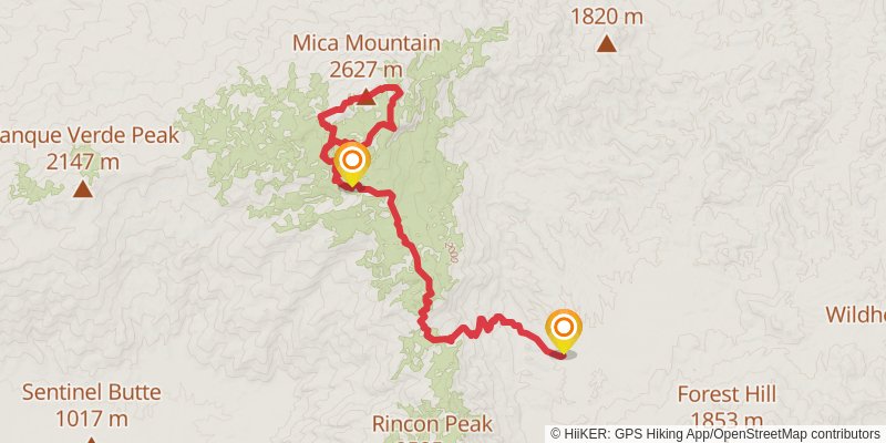 Fire Loop via Miller Canyon Trail stage 3 Map