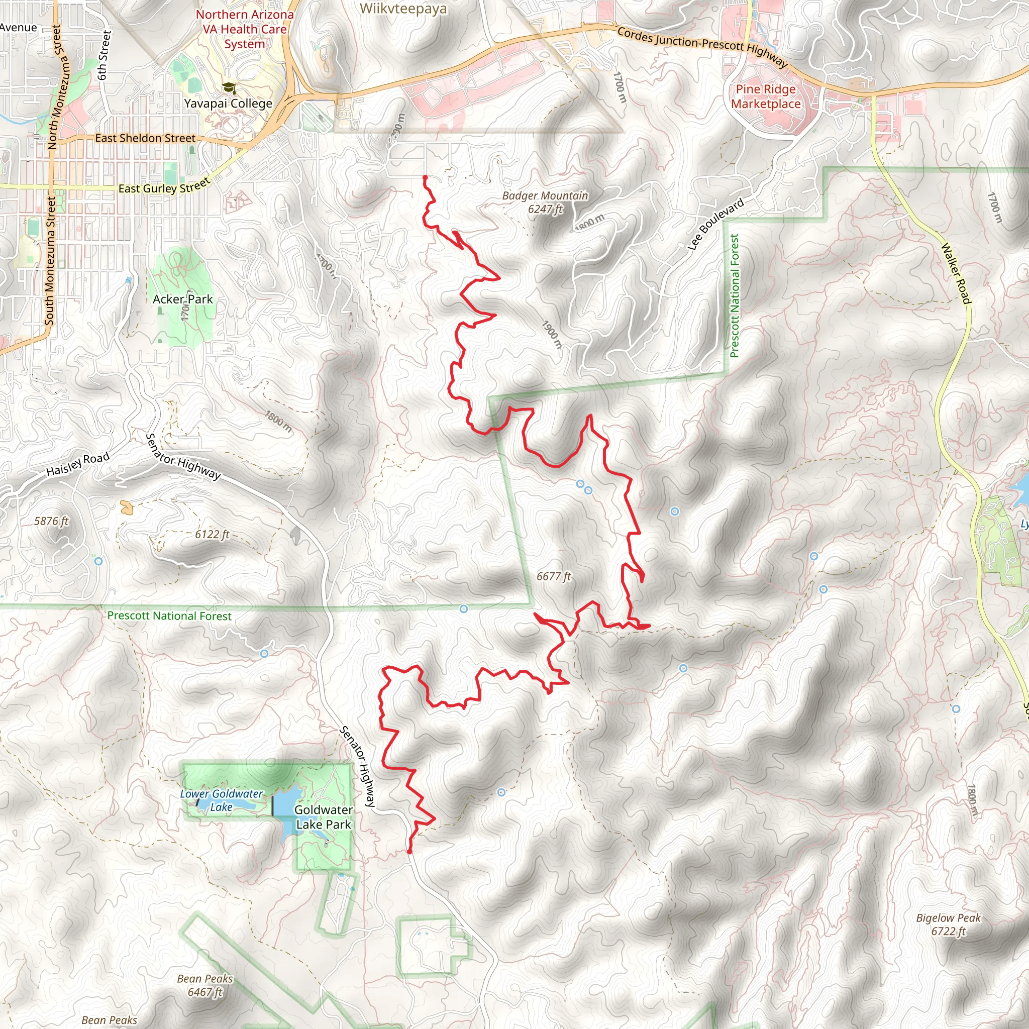 Ranch and Badger Mountain Trail mobile static map