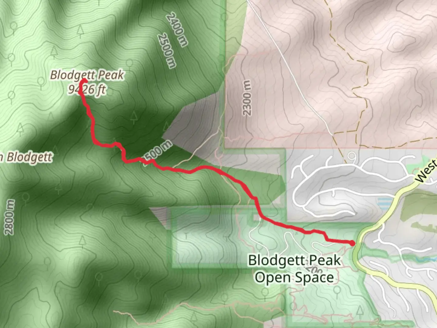 An image depicting the trail Blodgett Peak Trail and its surrounding area.