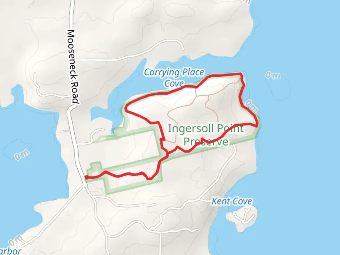 An image depicting the trail Carying Place Cove Trail and its surrounding area.
