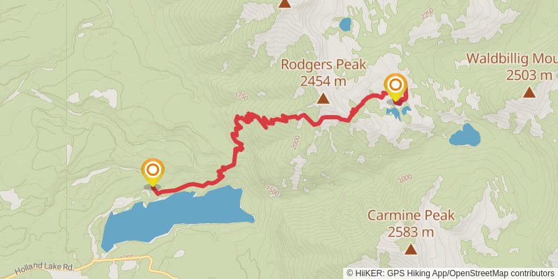 Holland Lookout via East Holland Lake Trail stage 2 Map