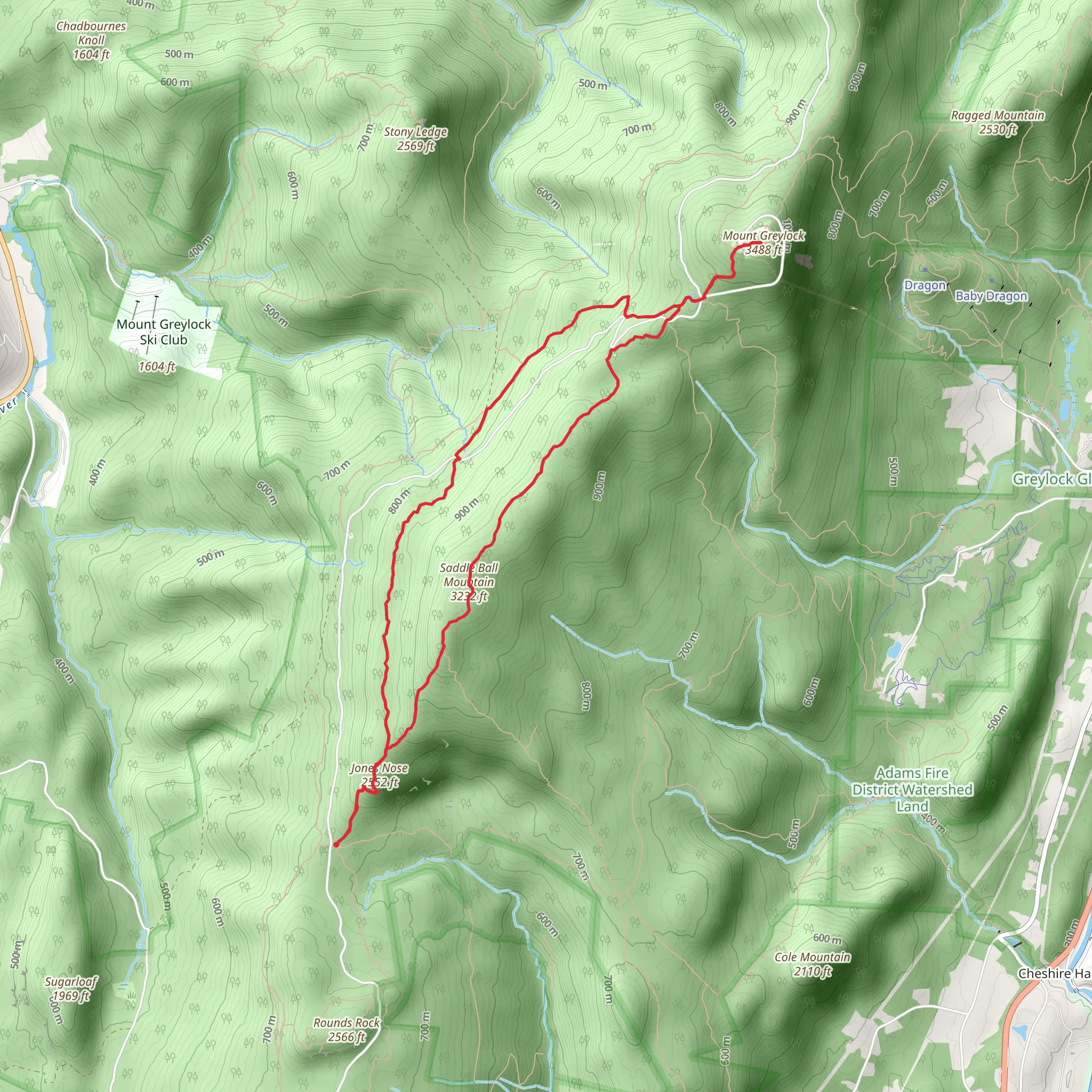 Mount Greylock Loop mobile static map