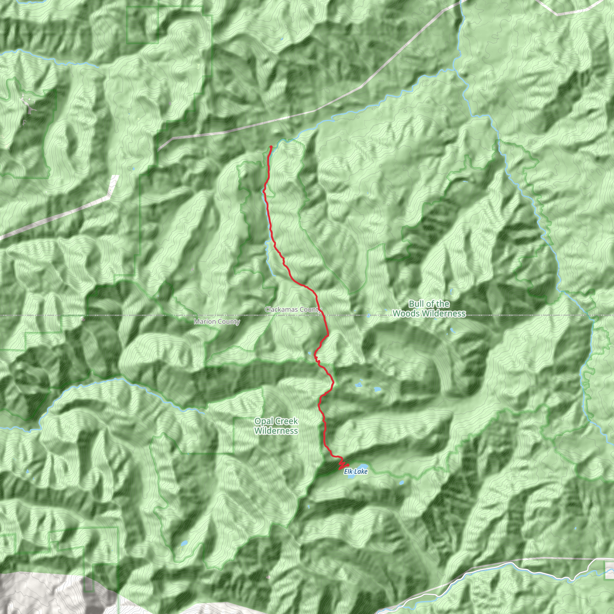 Bagby Hot Springs Trail mobile static map