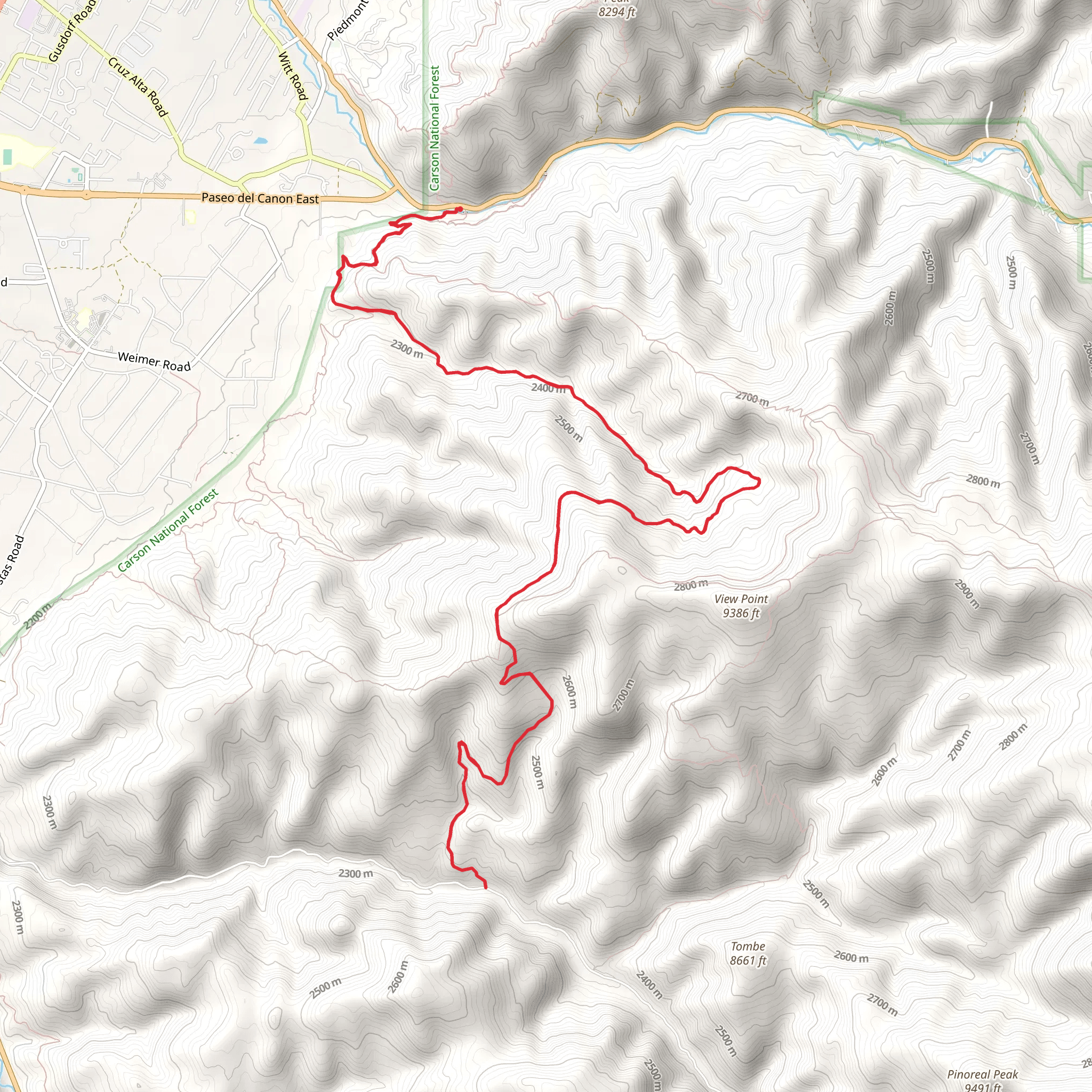 Ojitos Trail mobile static map