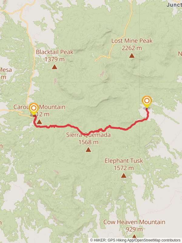 Blue Creek Trail and Dodson Trail from Ross Maxwell Scenic Drive