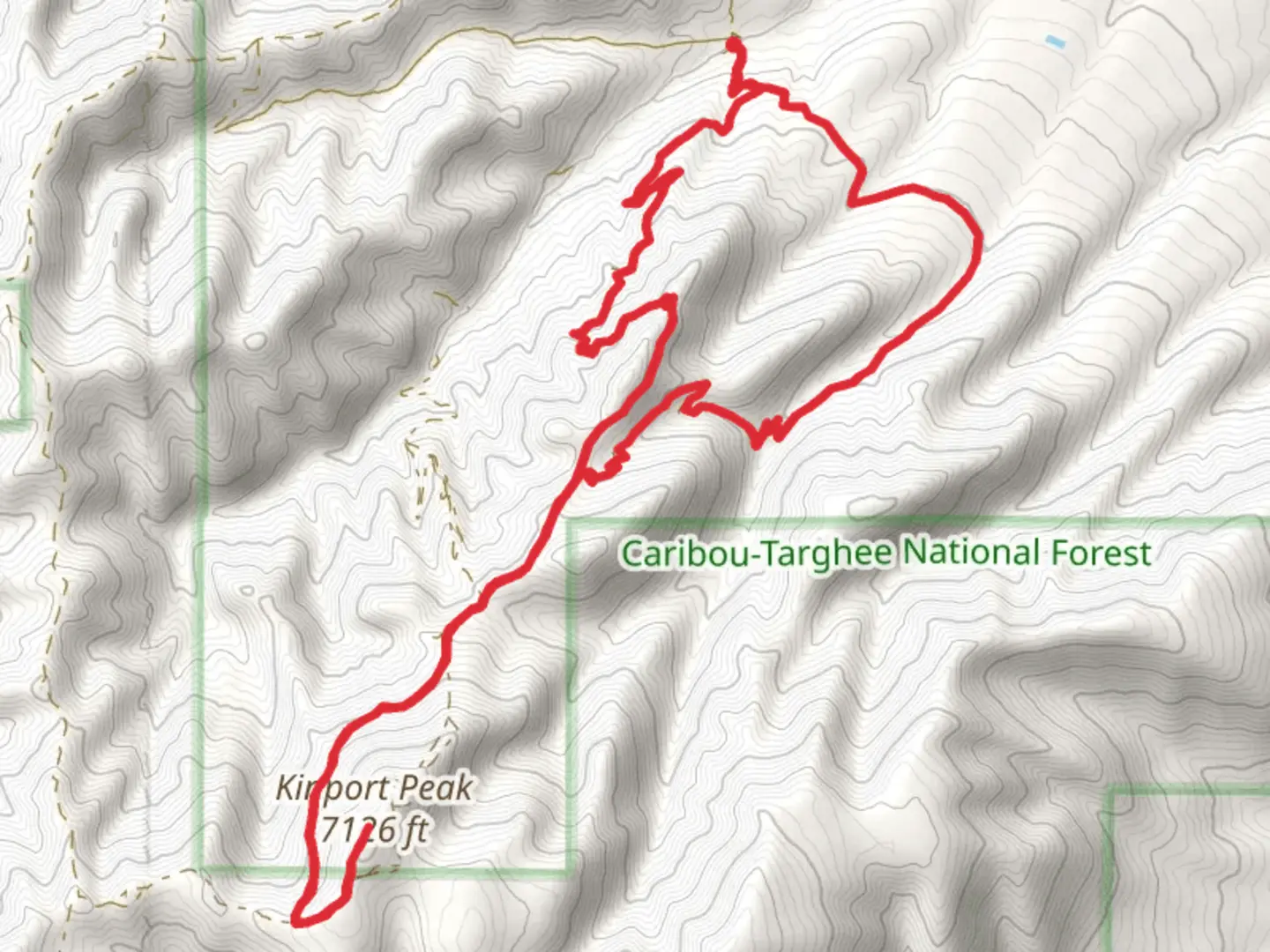 An image depicting the trail Serengeti Trail and Kinport Peak Loop and its surrounding area.