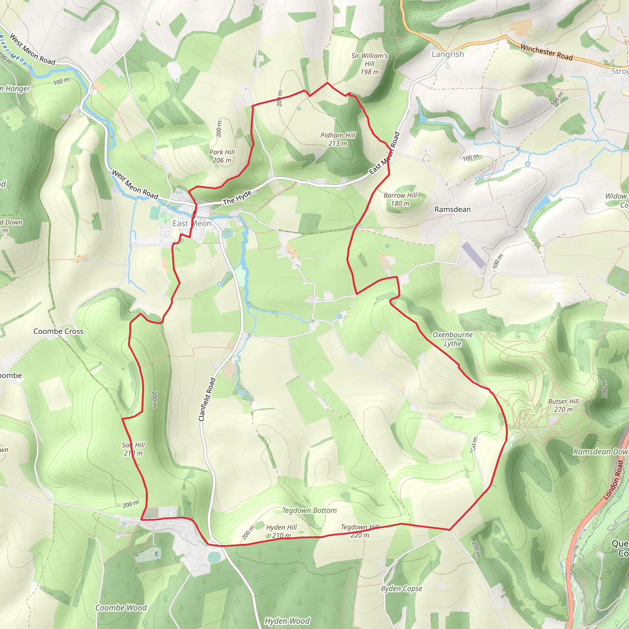 East Meon Circular Walk mobile static map