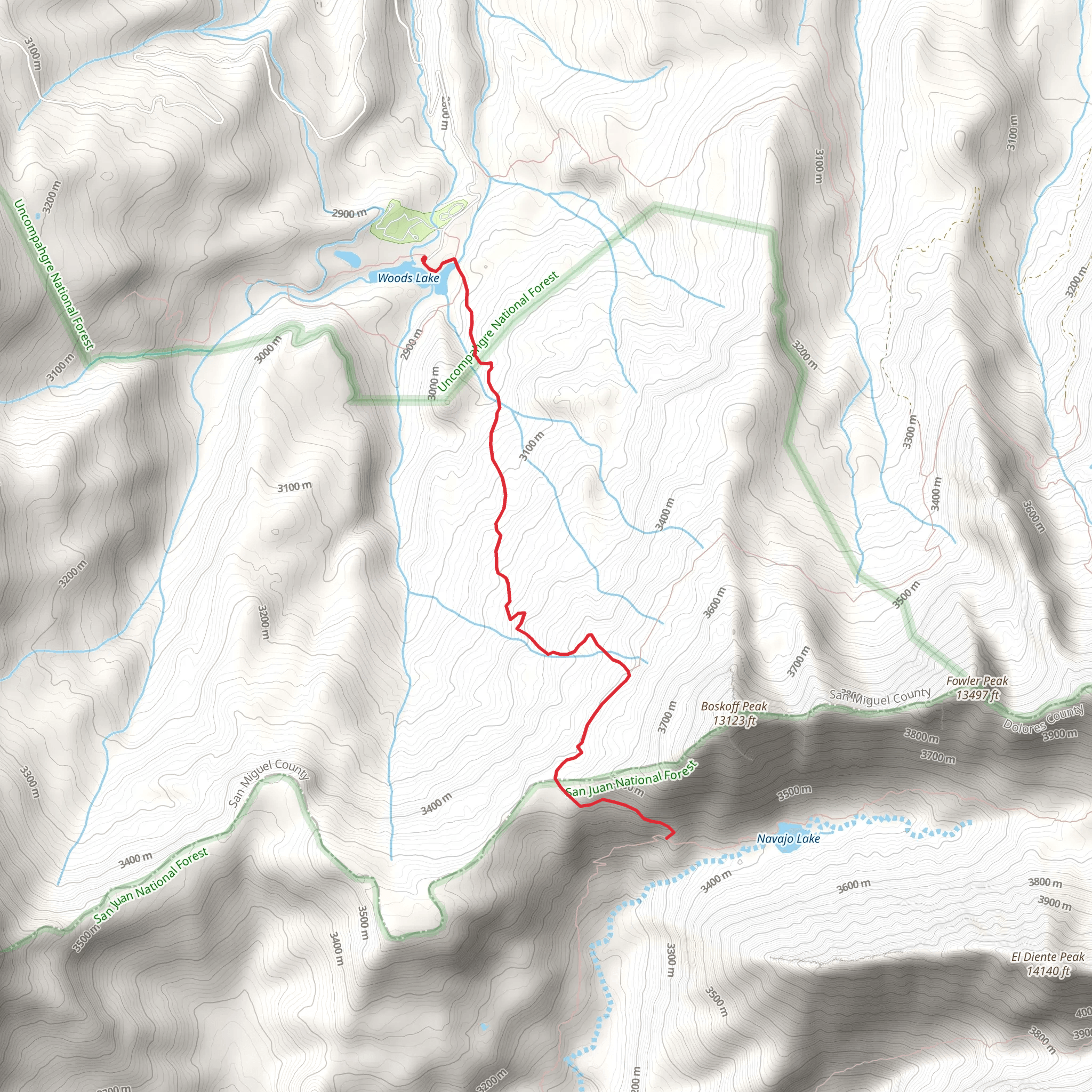 Woods Lake Trail mobile static map
